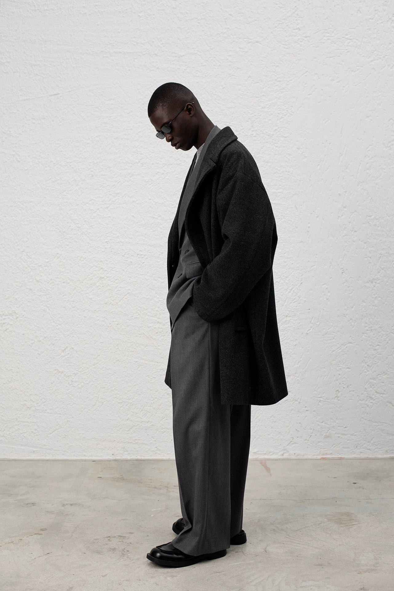 Manteau croisé oversize - Gris