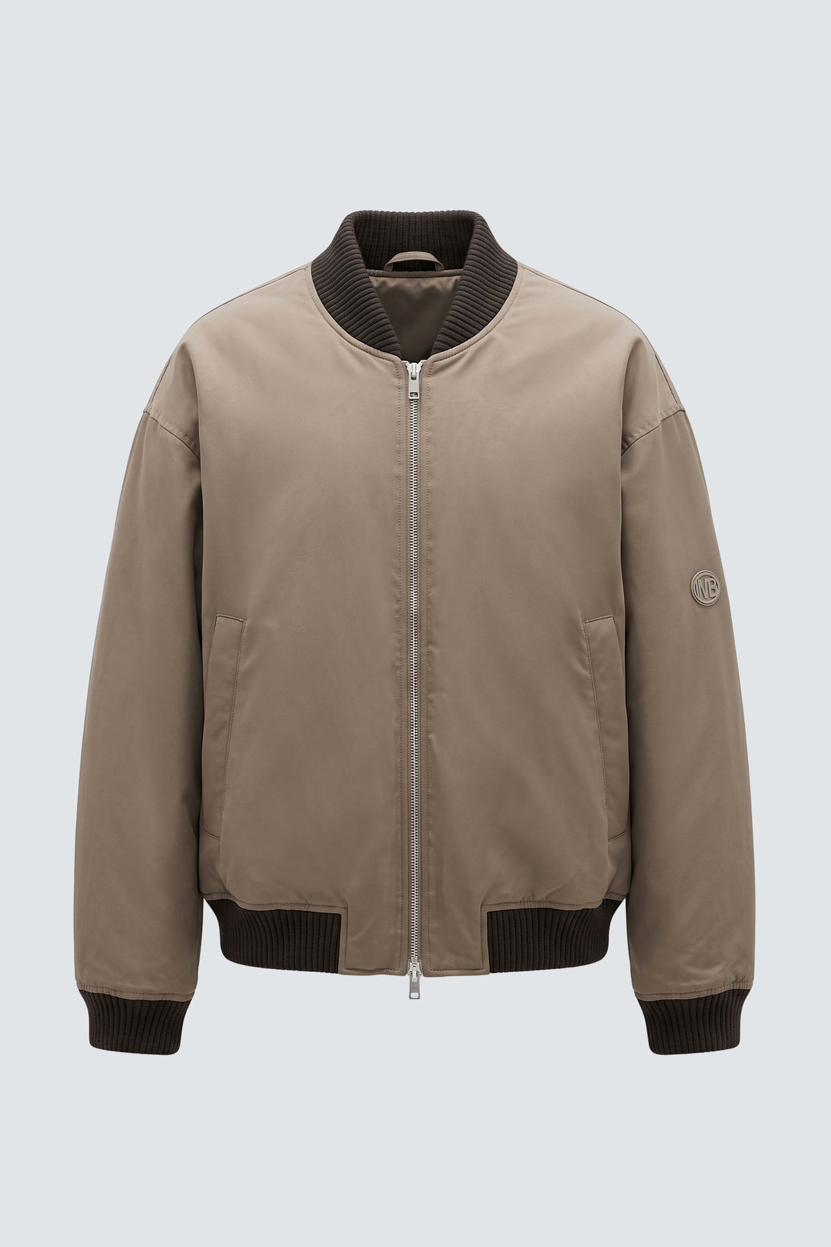 Bomber in nylon oversize - Beige