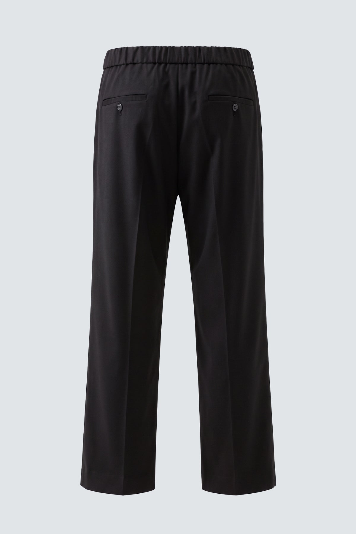 Pantaloni dritti con elastico - Nero