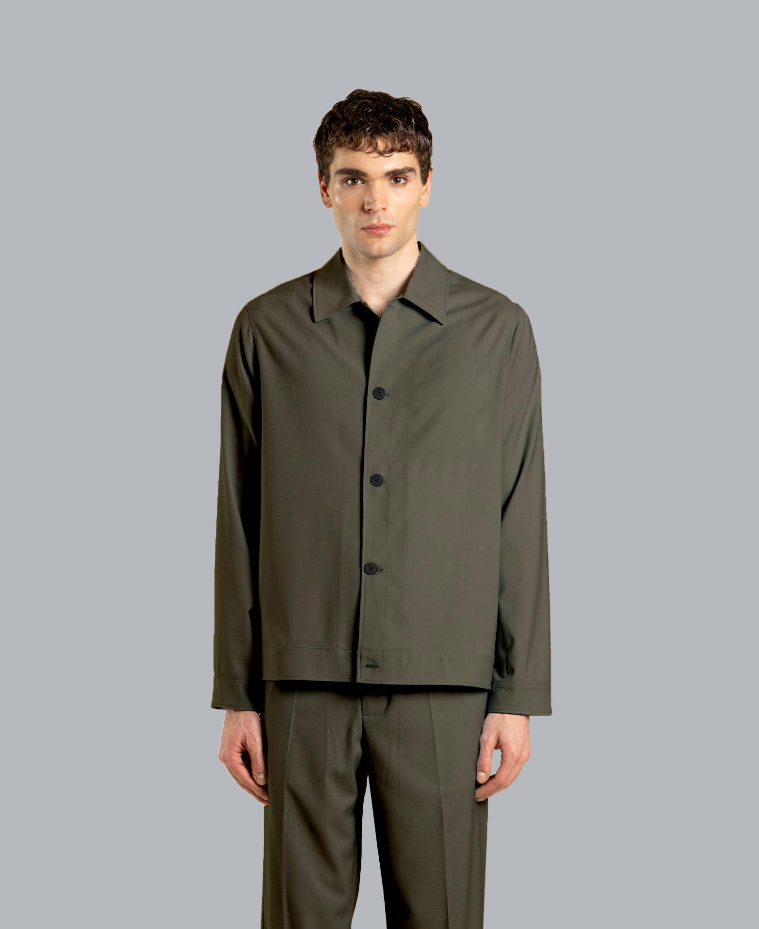 Giacca camicia maniche lunghe - Verde