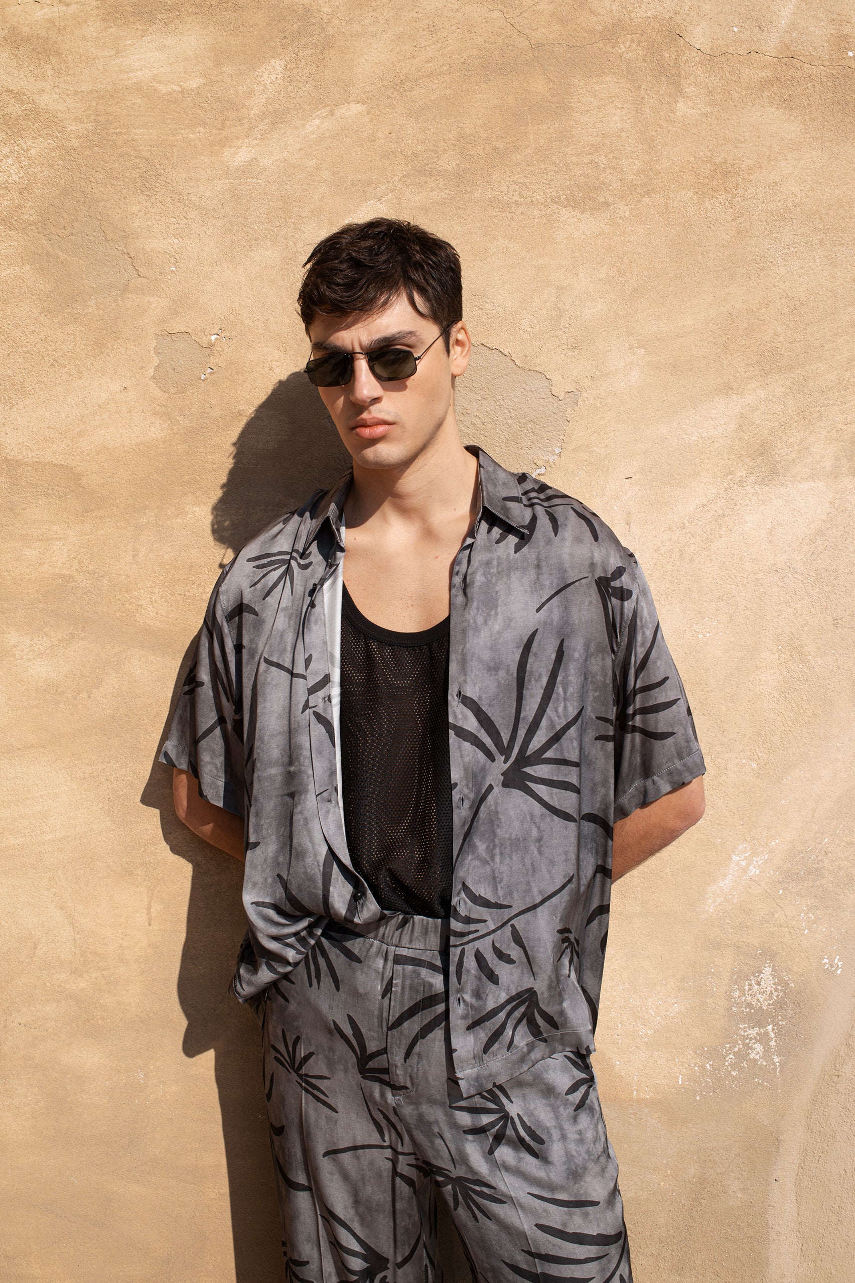 Chemise en viscose à imprimé palmiers