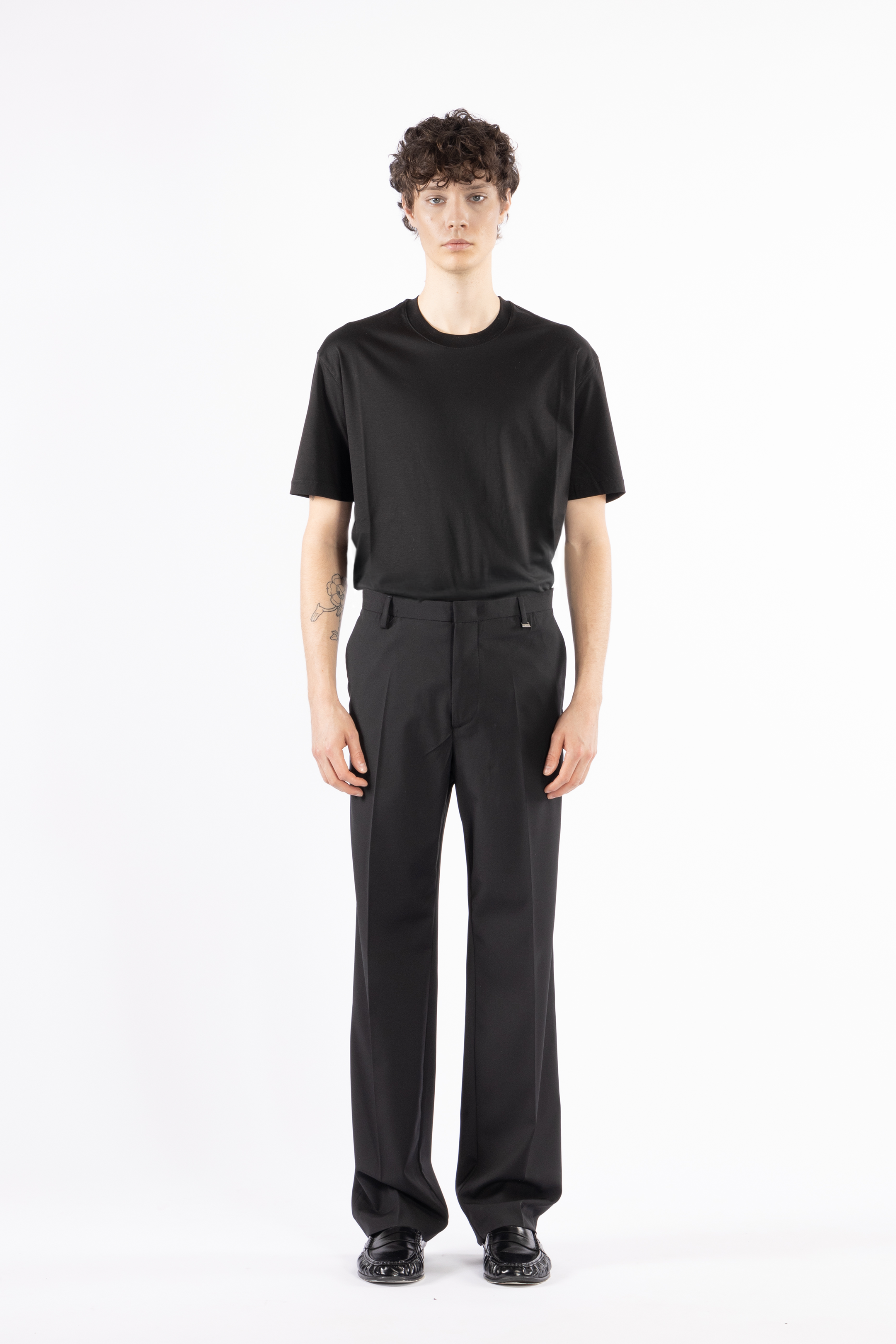 Pantalone da abito misto lana - Nero