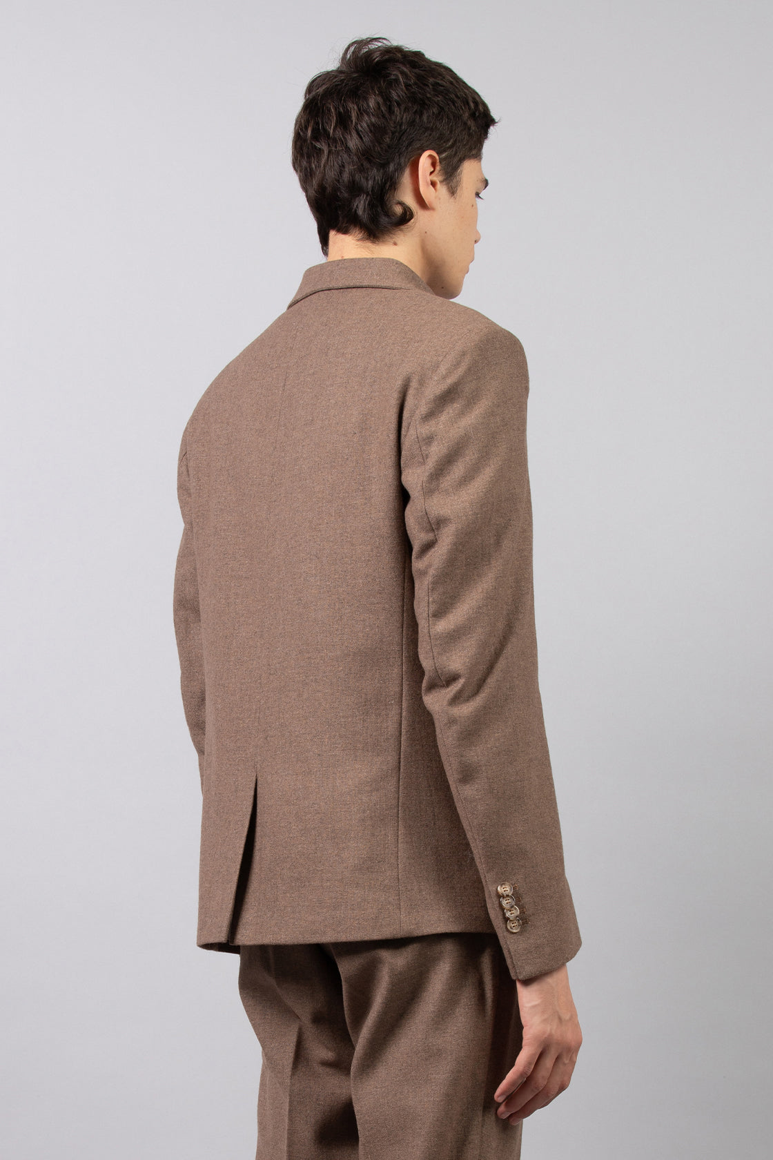 Single-breasted wool blend jacket - Moro