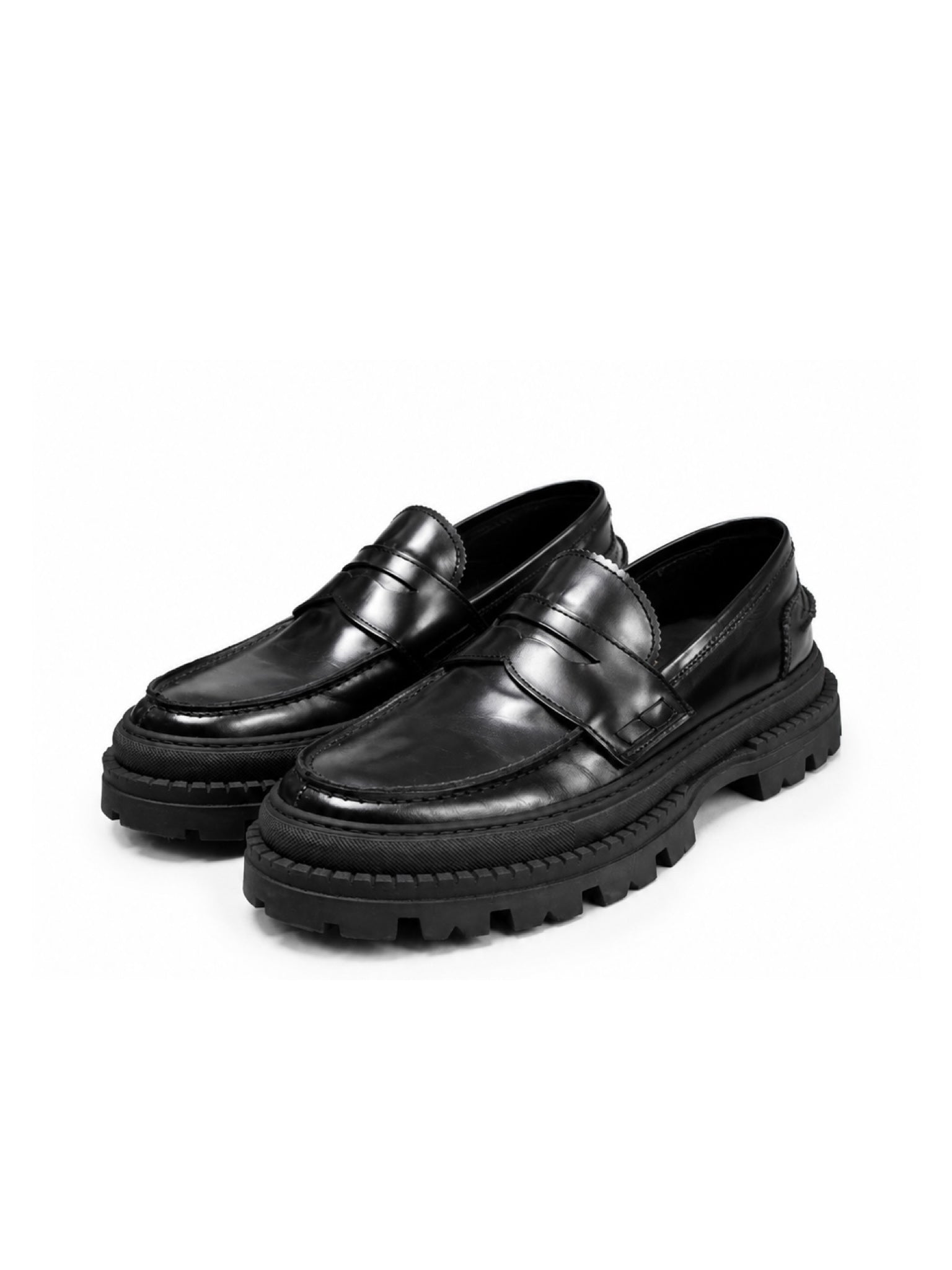 Mocassins en cuir avec bride - Noirs