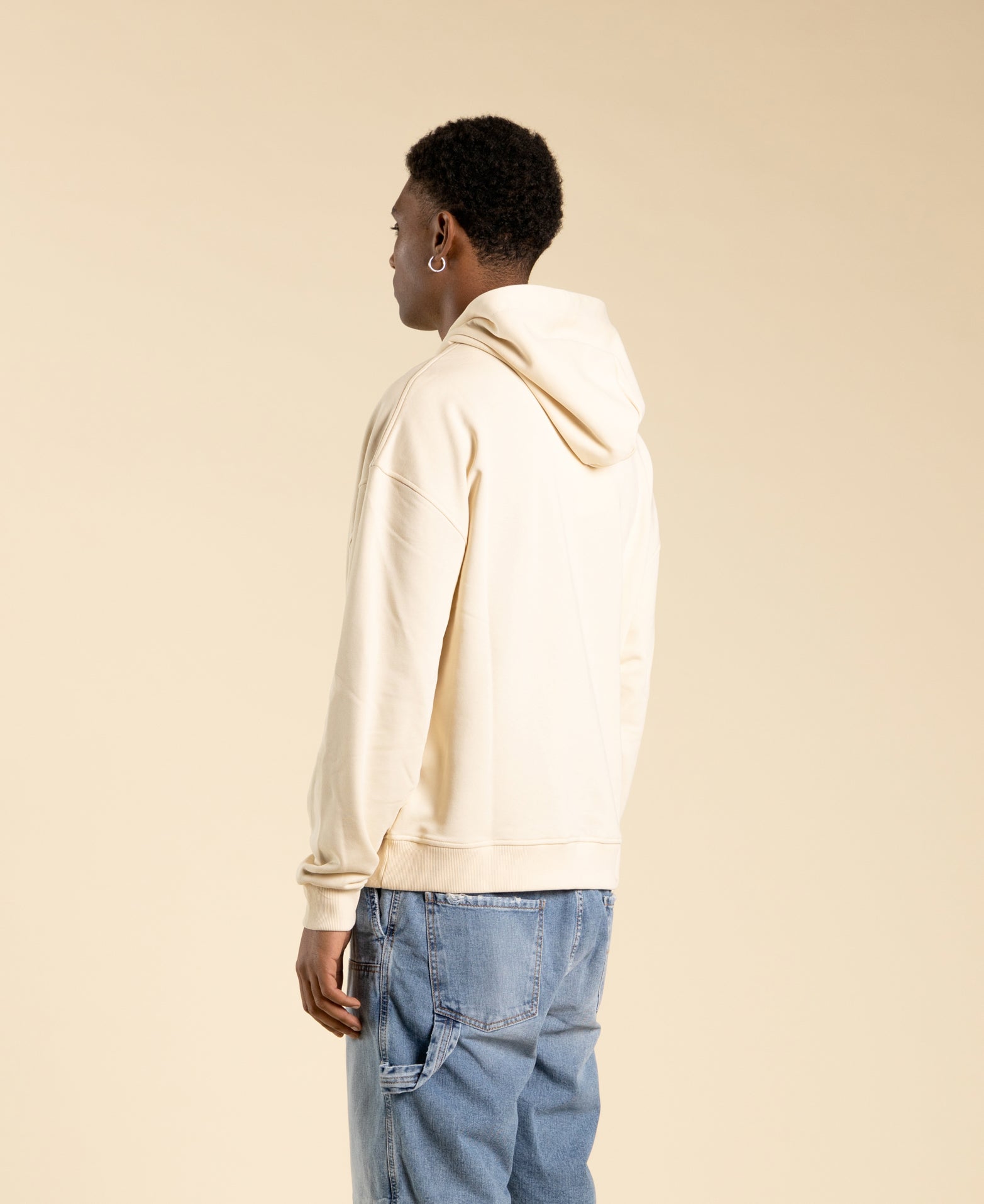 Sweat-shirt oversize en coton - Crème