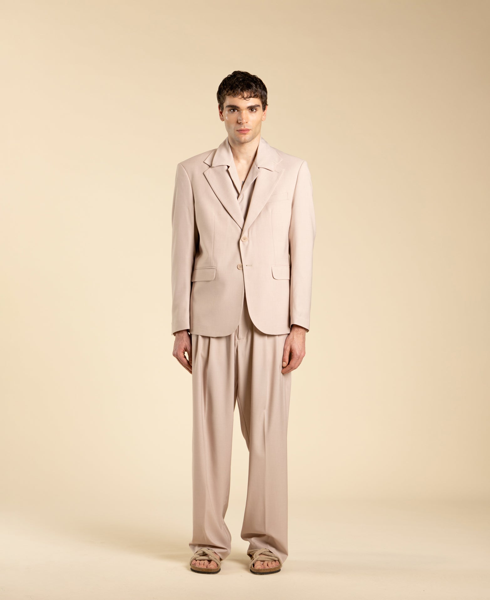 Veste à simple boutonnage - Rose poudré