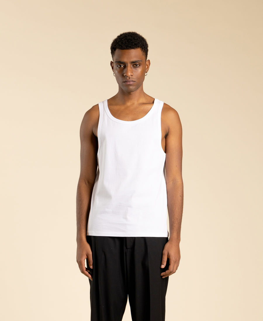 Canotta slim in cotone - Bianco