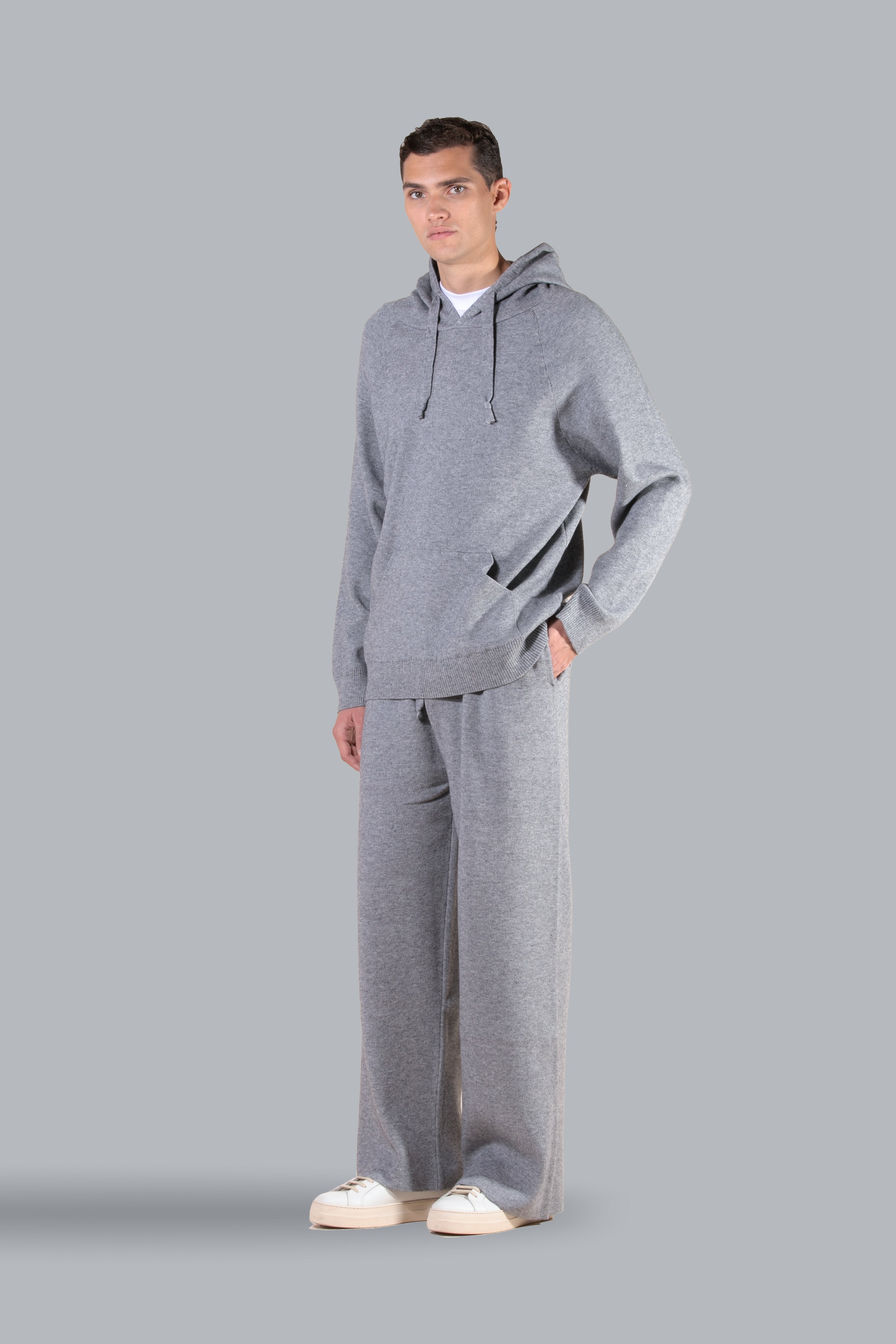 Pull à capuche en viscose - Gris