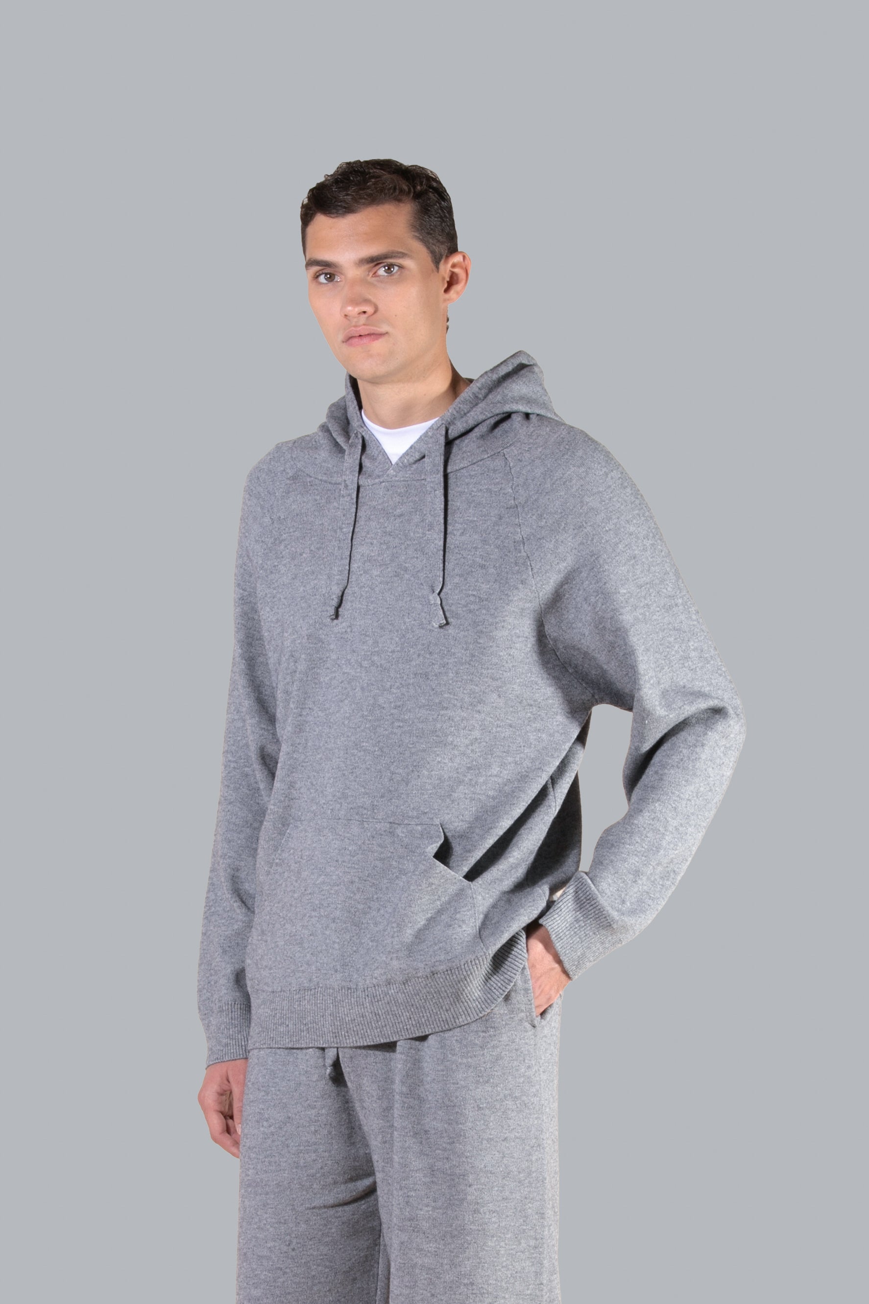 Pull à capuche en viscose - Gris