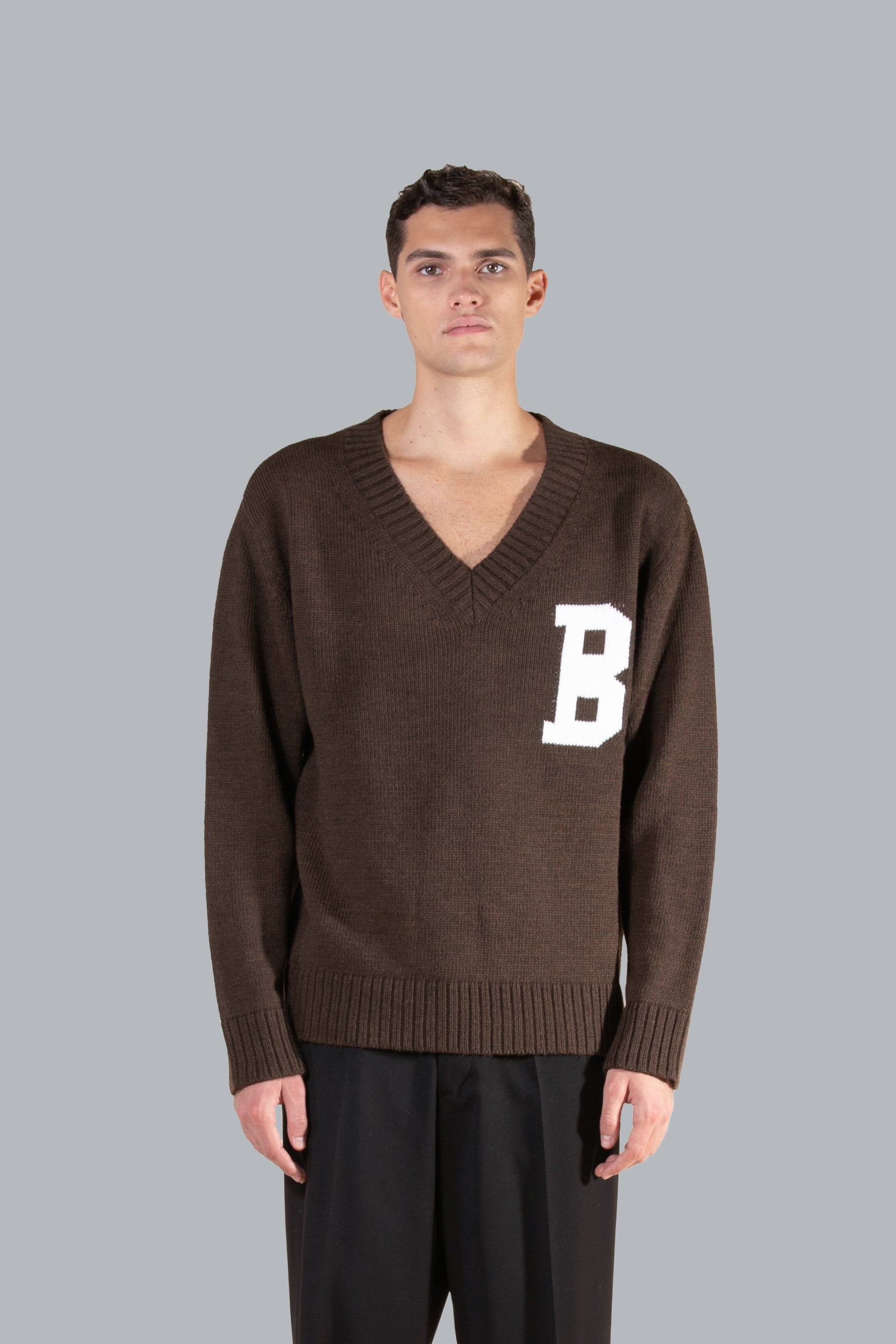 Pull col V en laine mélangée - Moro