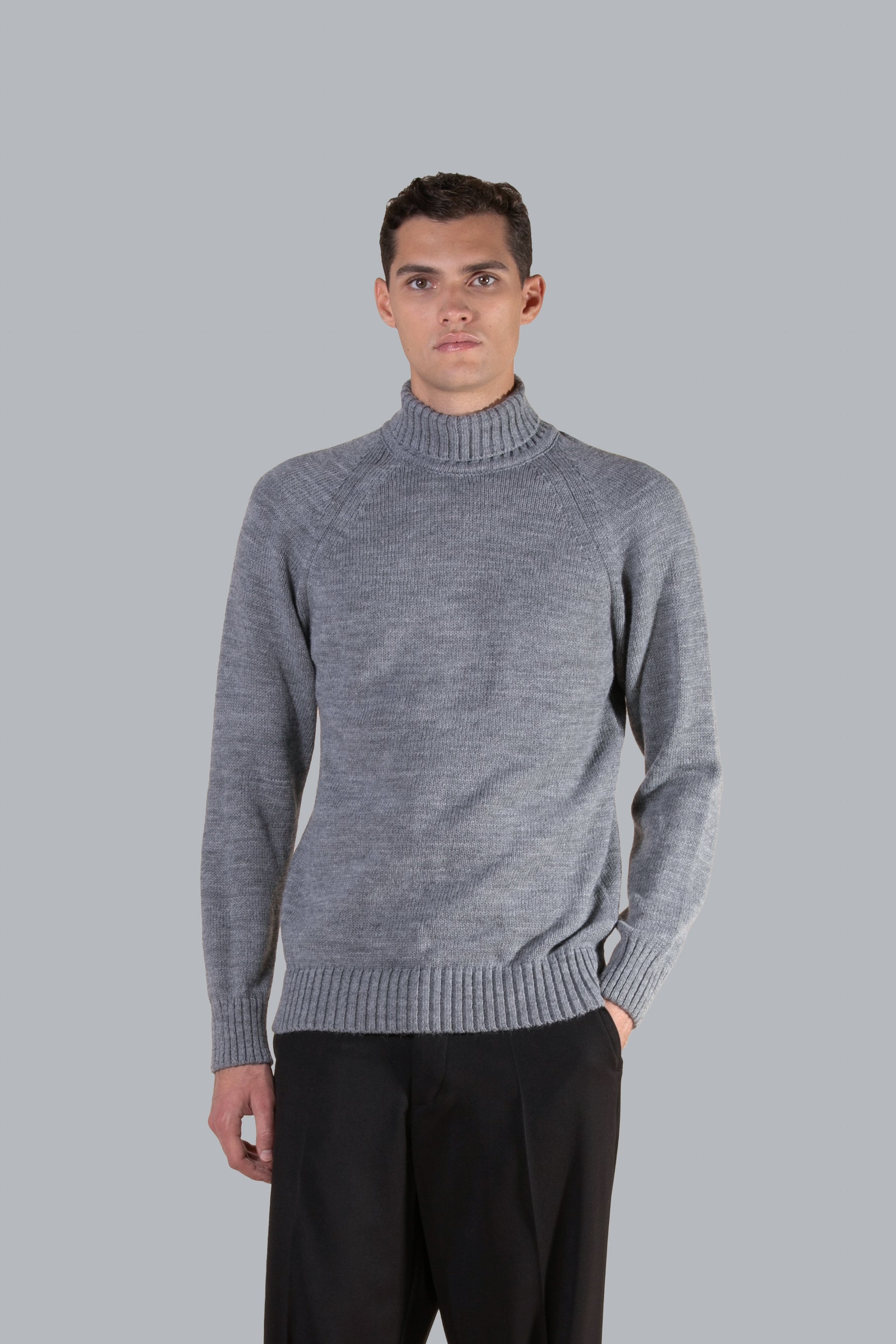 Wool Blend Turtleneck - Grey