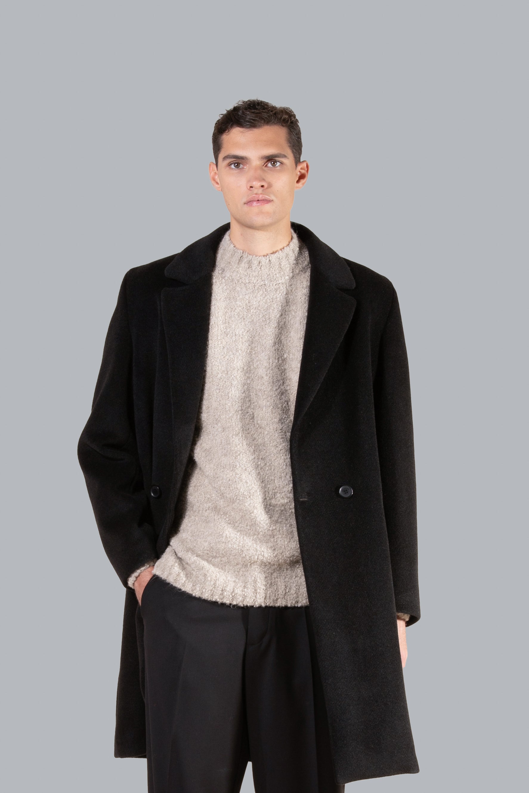 Manteau coupe oversize - Noir