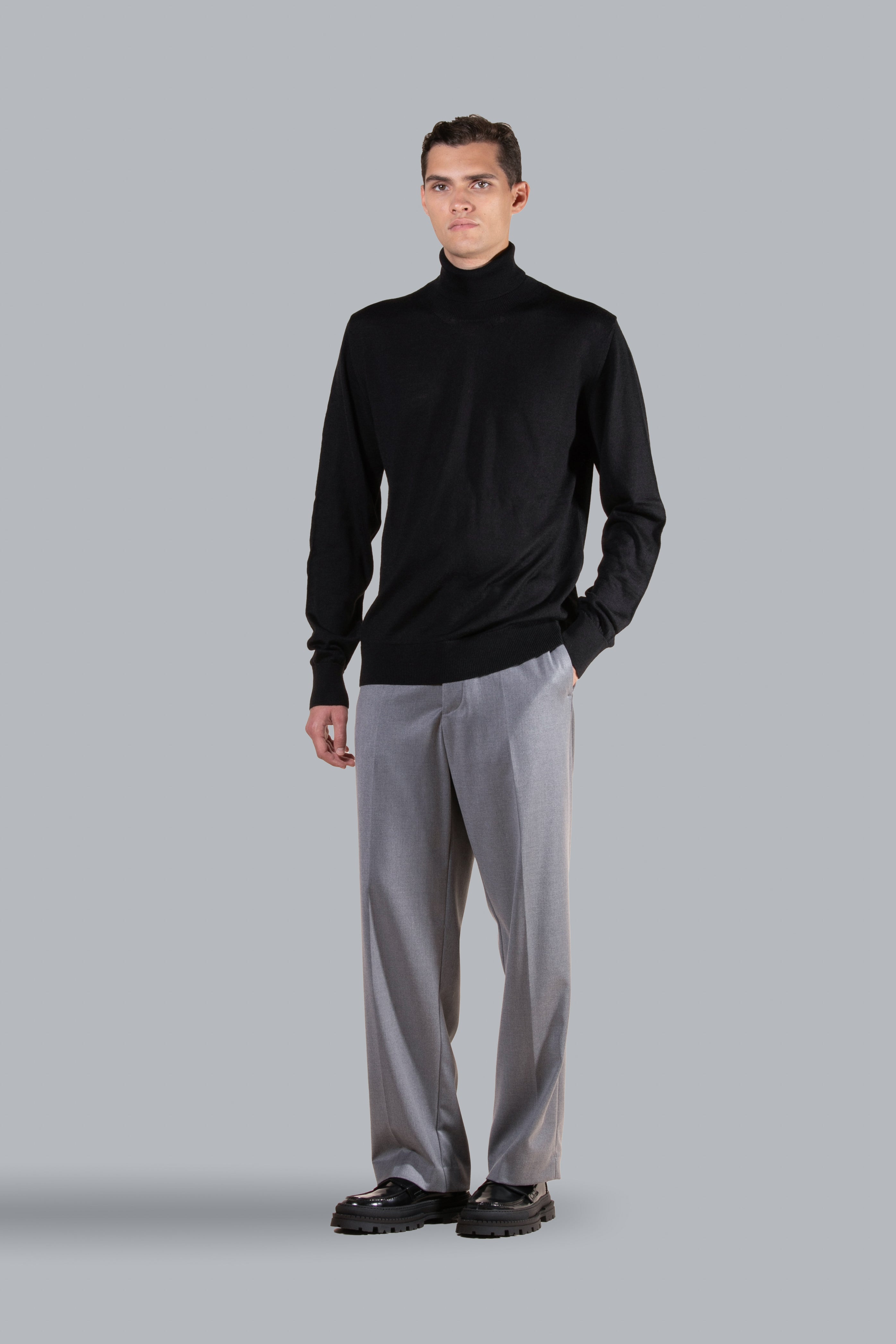 Mocassini in pelle suola oversize - Nero