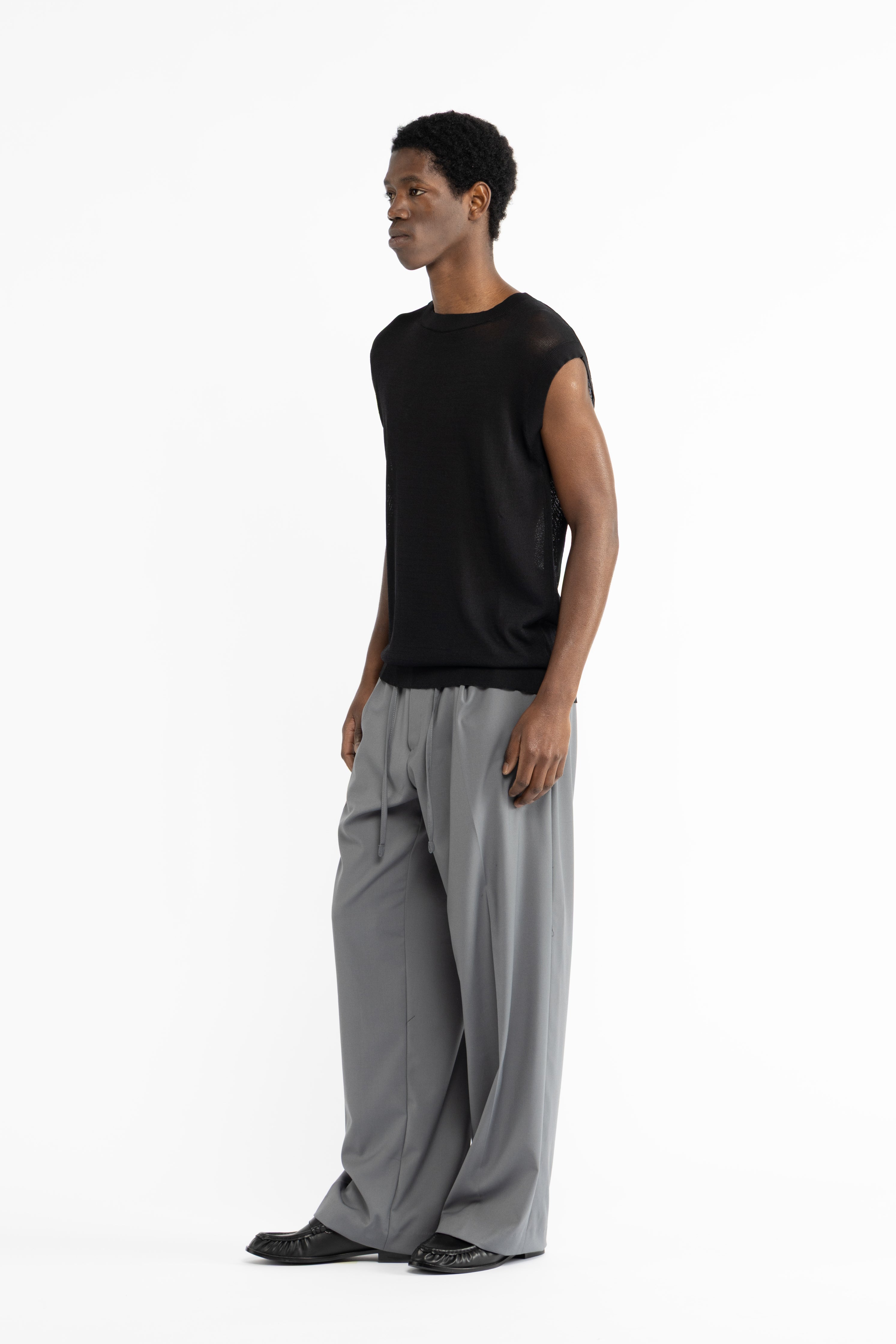 Smanicato in maglia - Nero