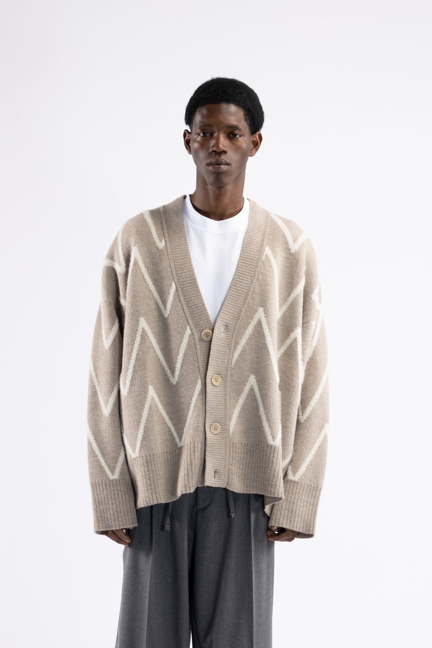 Cardigan oversize fantasia - Beige