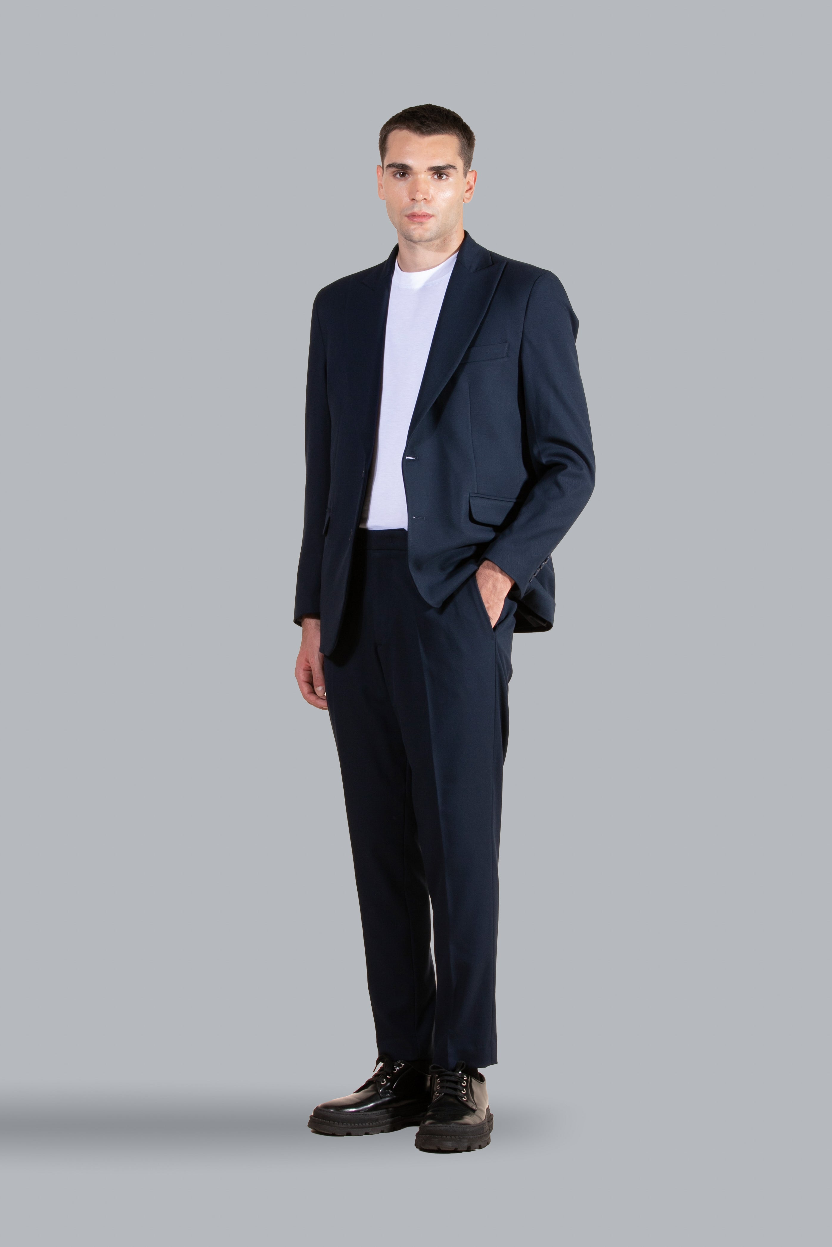 Pantalon de costume coupe droite avec poche oblique - Bleu