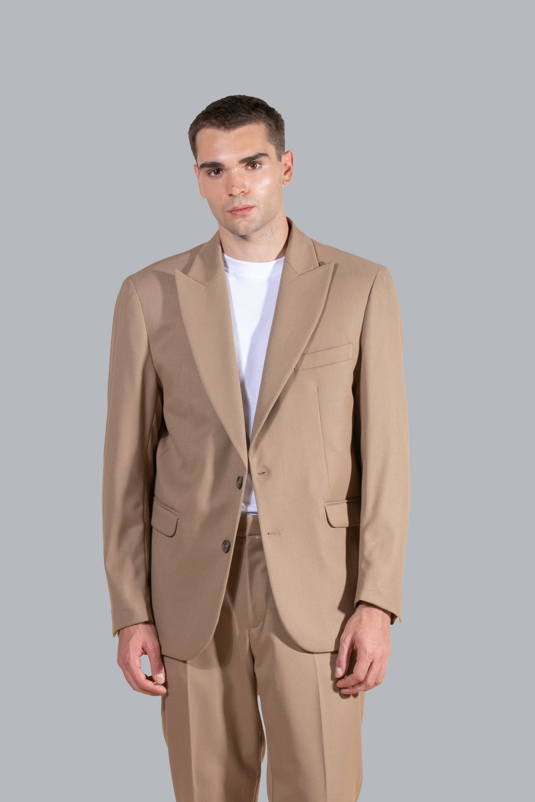Veste de costume à simple boutonnage - Beige