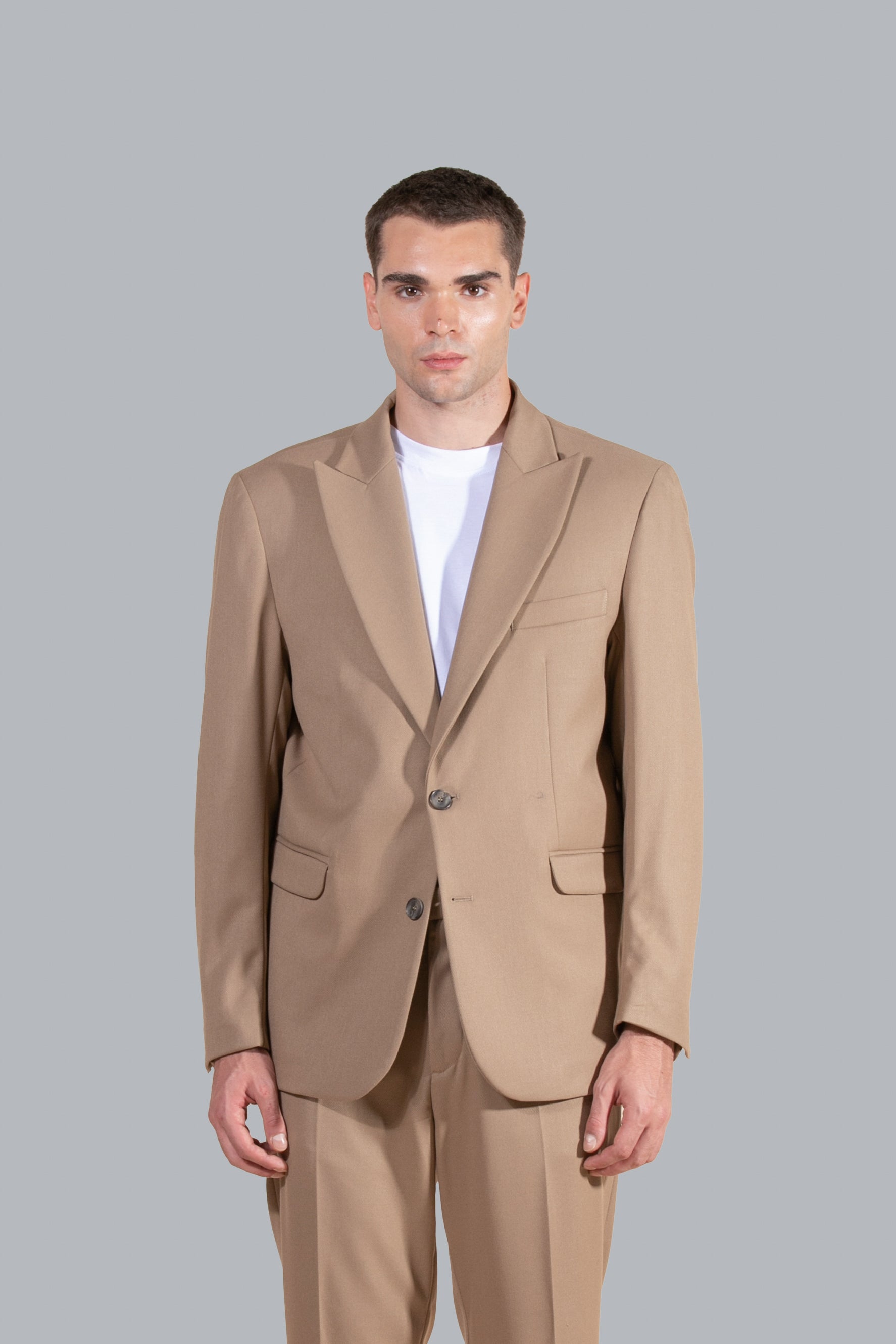 Veste de costume à simple boutonnage - Beige