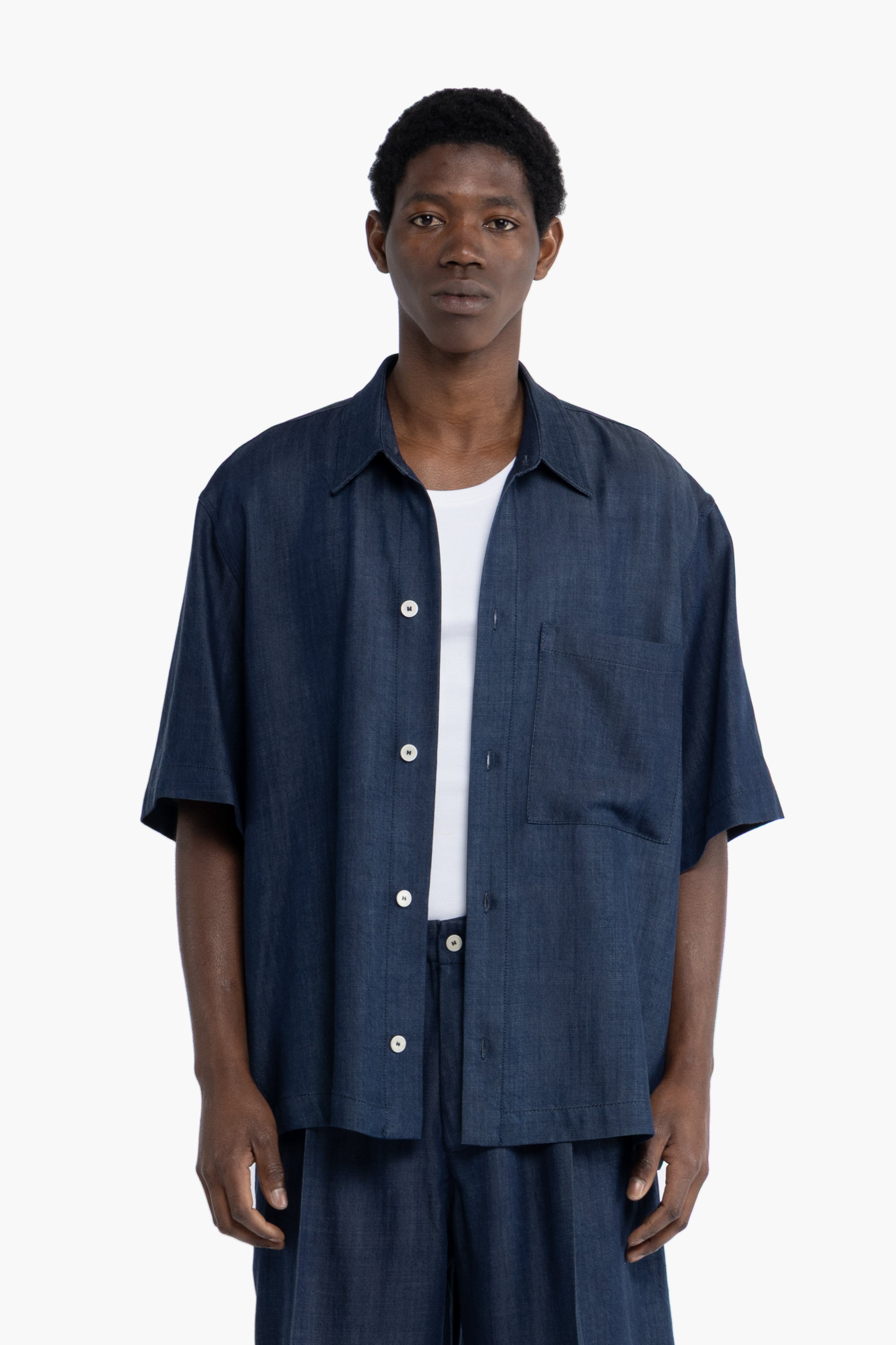 Camicia oversize effetto denim