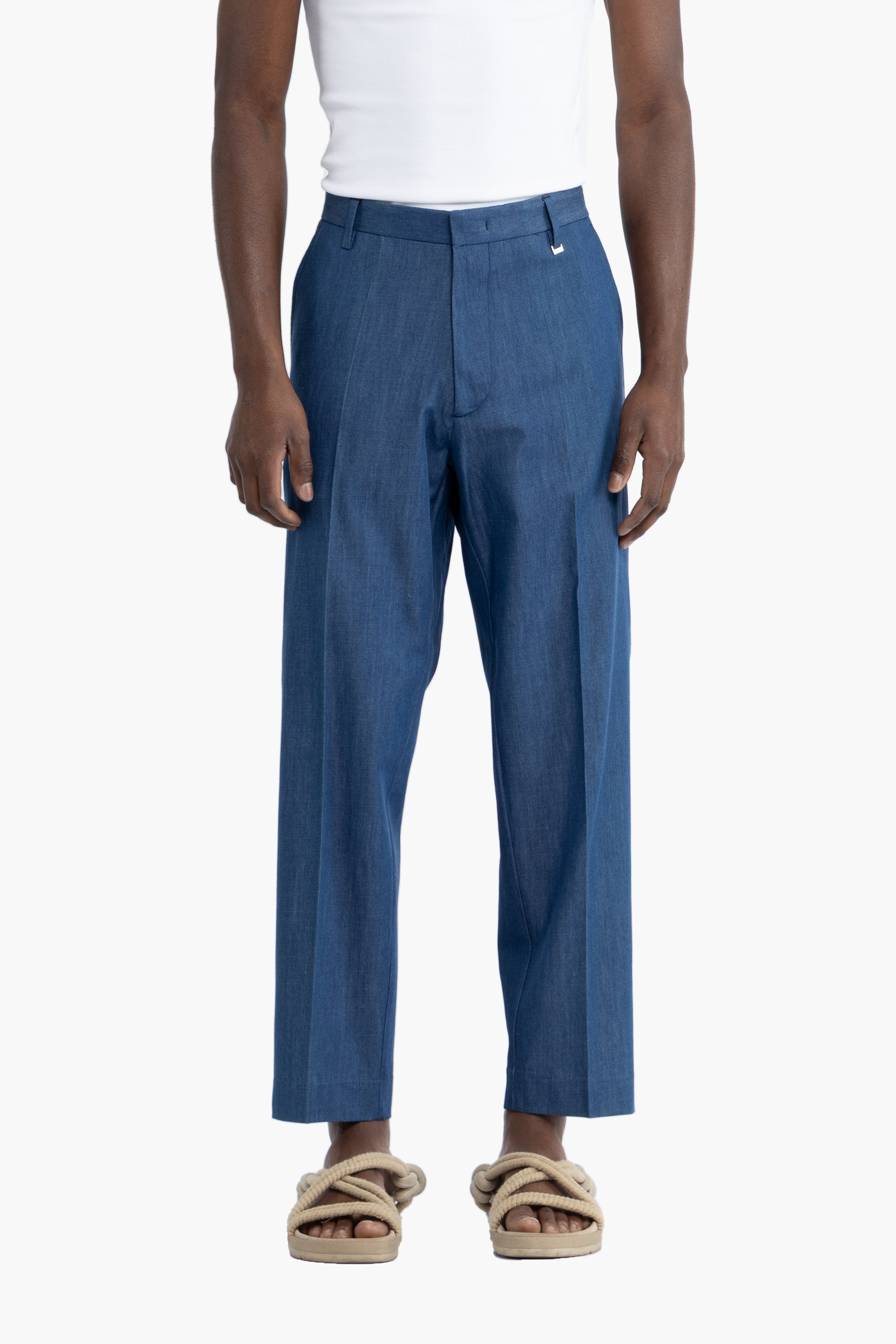 Pantalone in cotone effetto denim