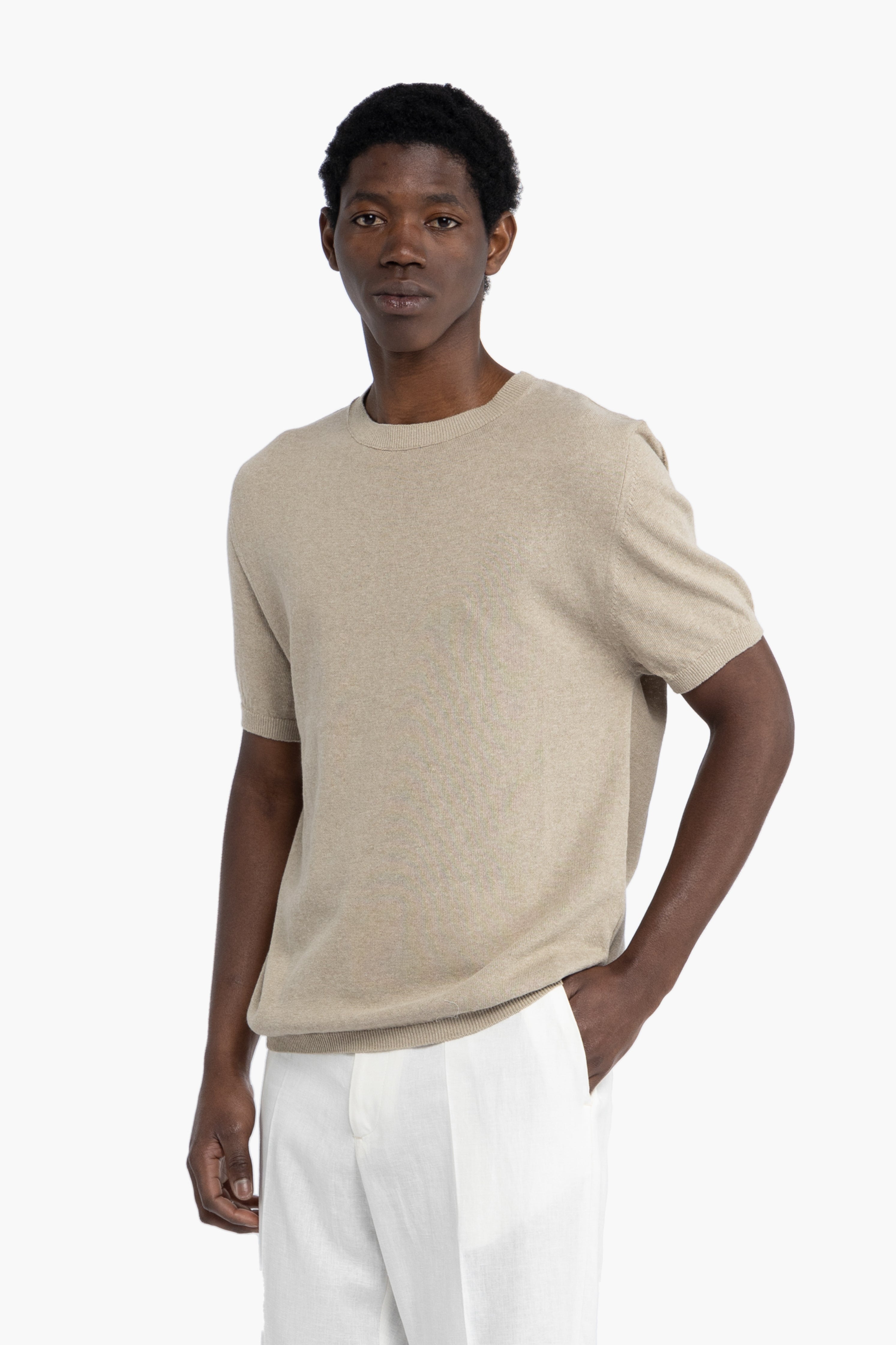 Maglia in filo di cotone - Beige