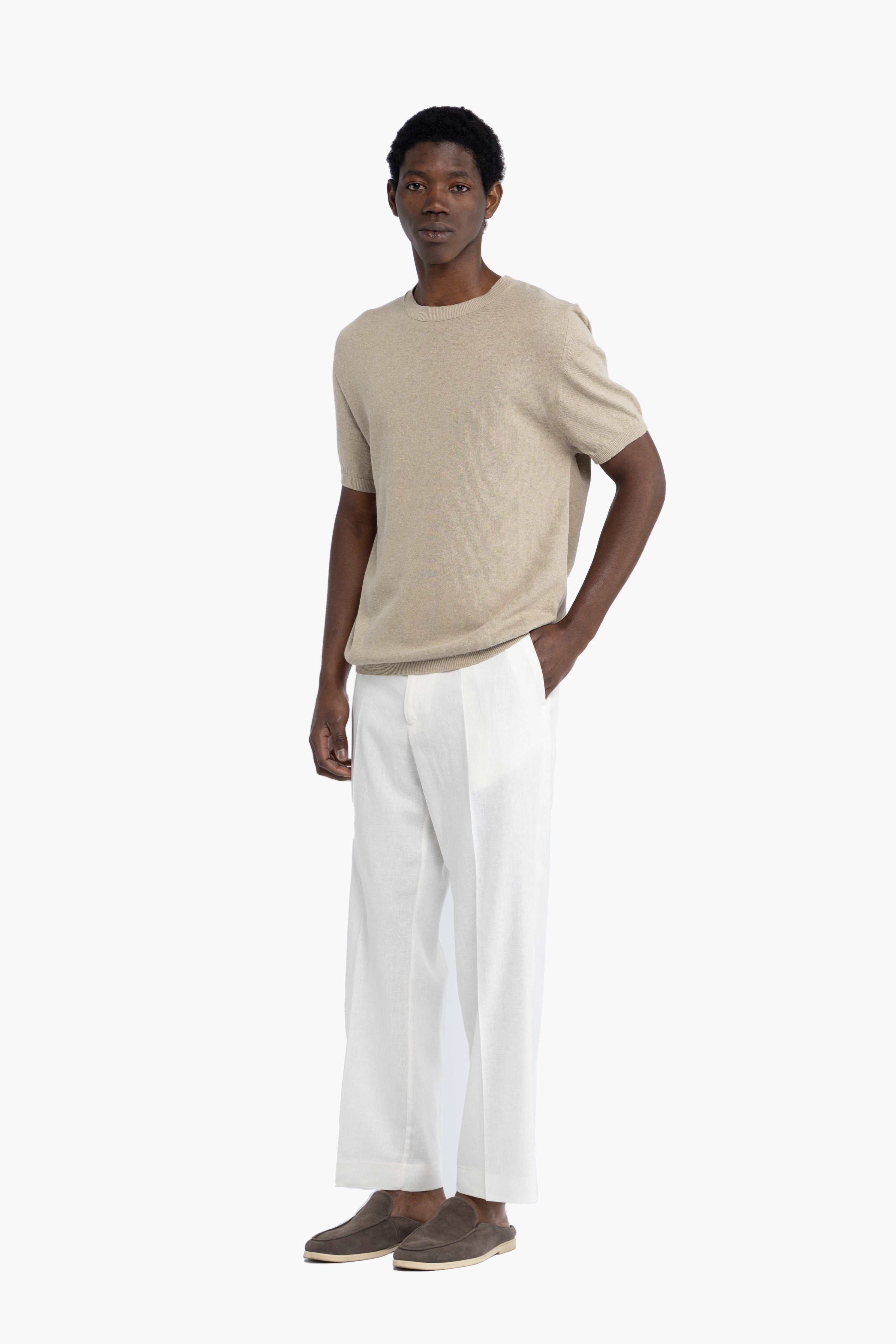Maglia in filo di cotone - Beige