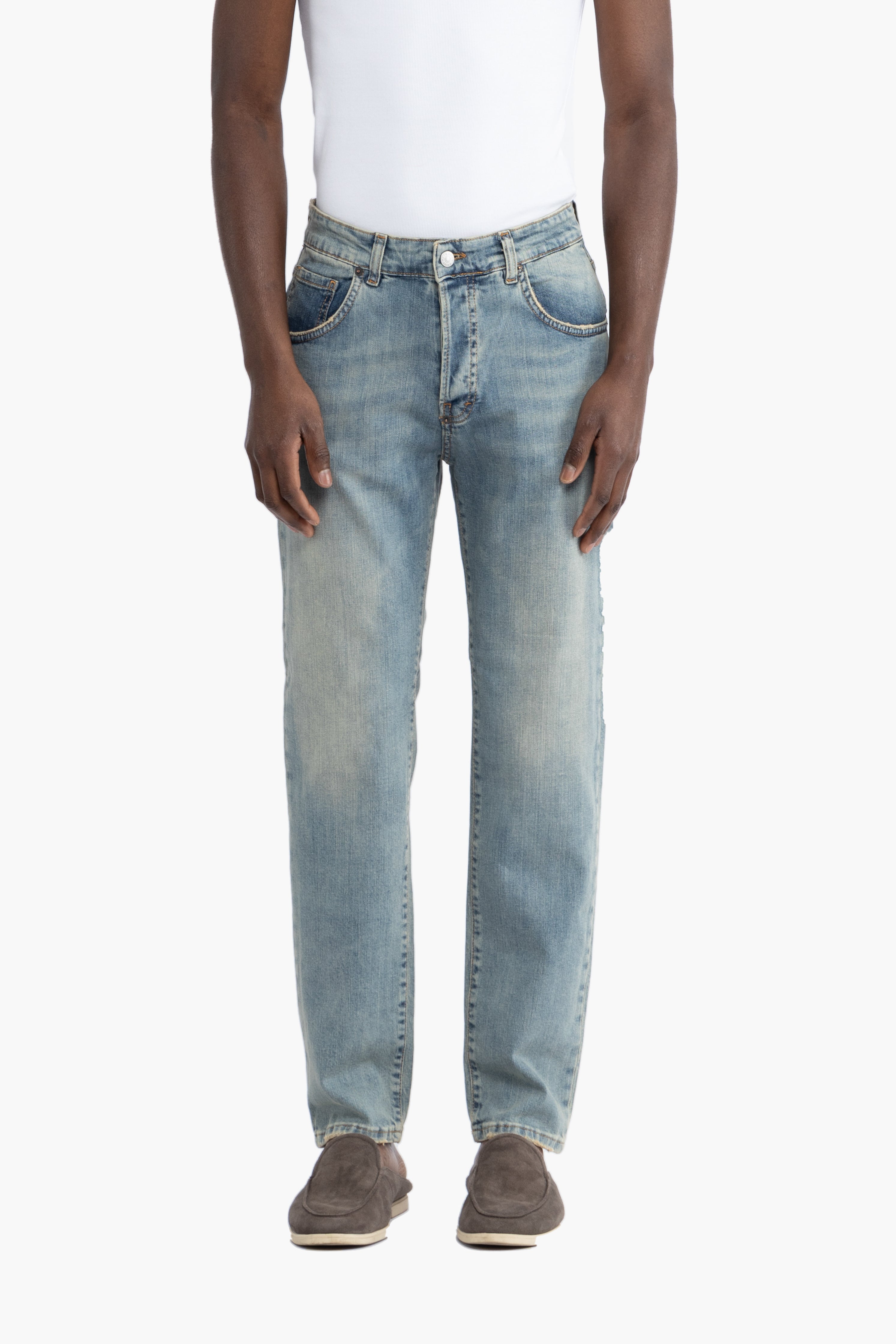 Jeans slim fit effetto slavato