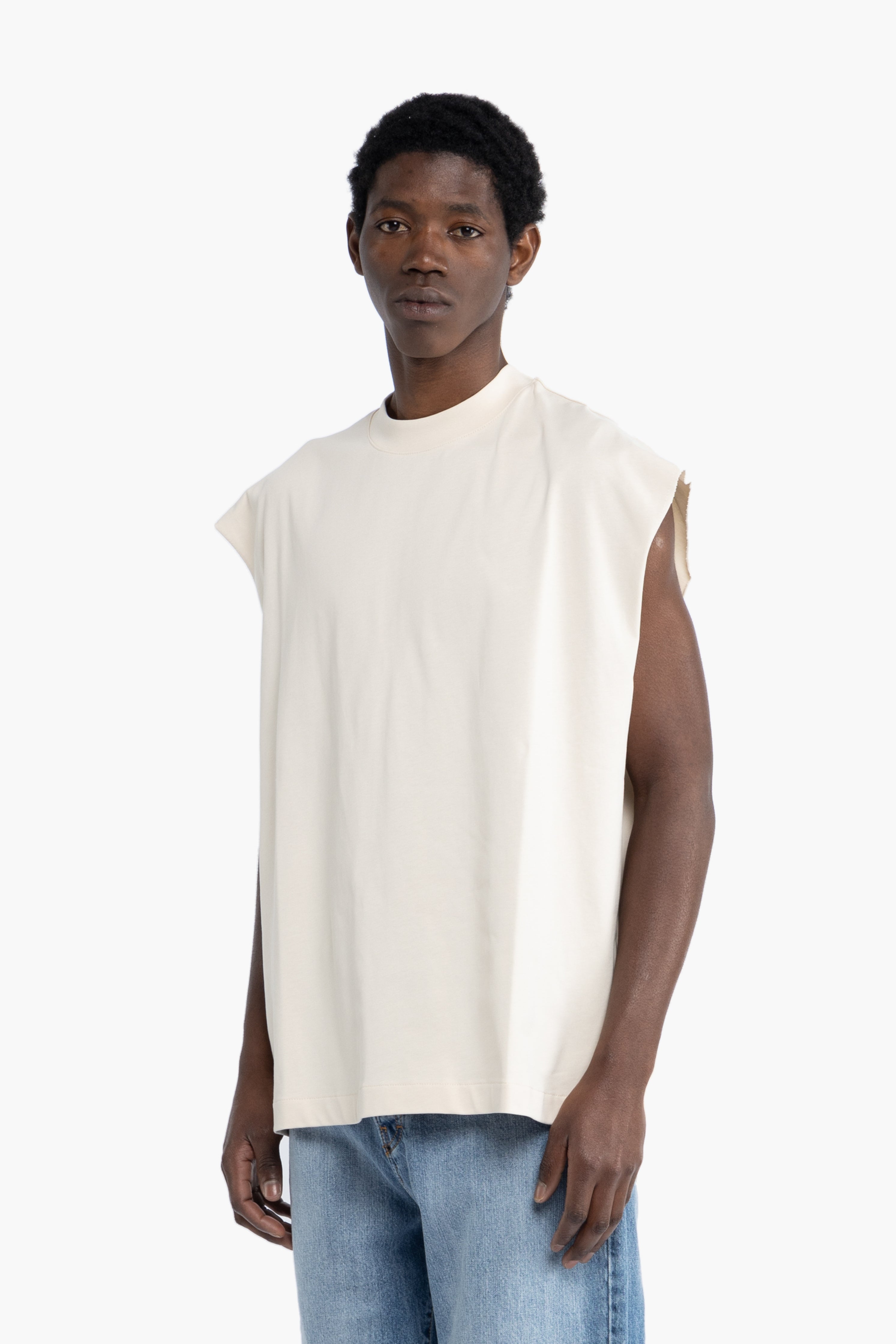 Canotta smanicata oversize - Panna