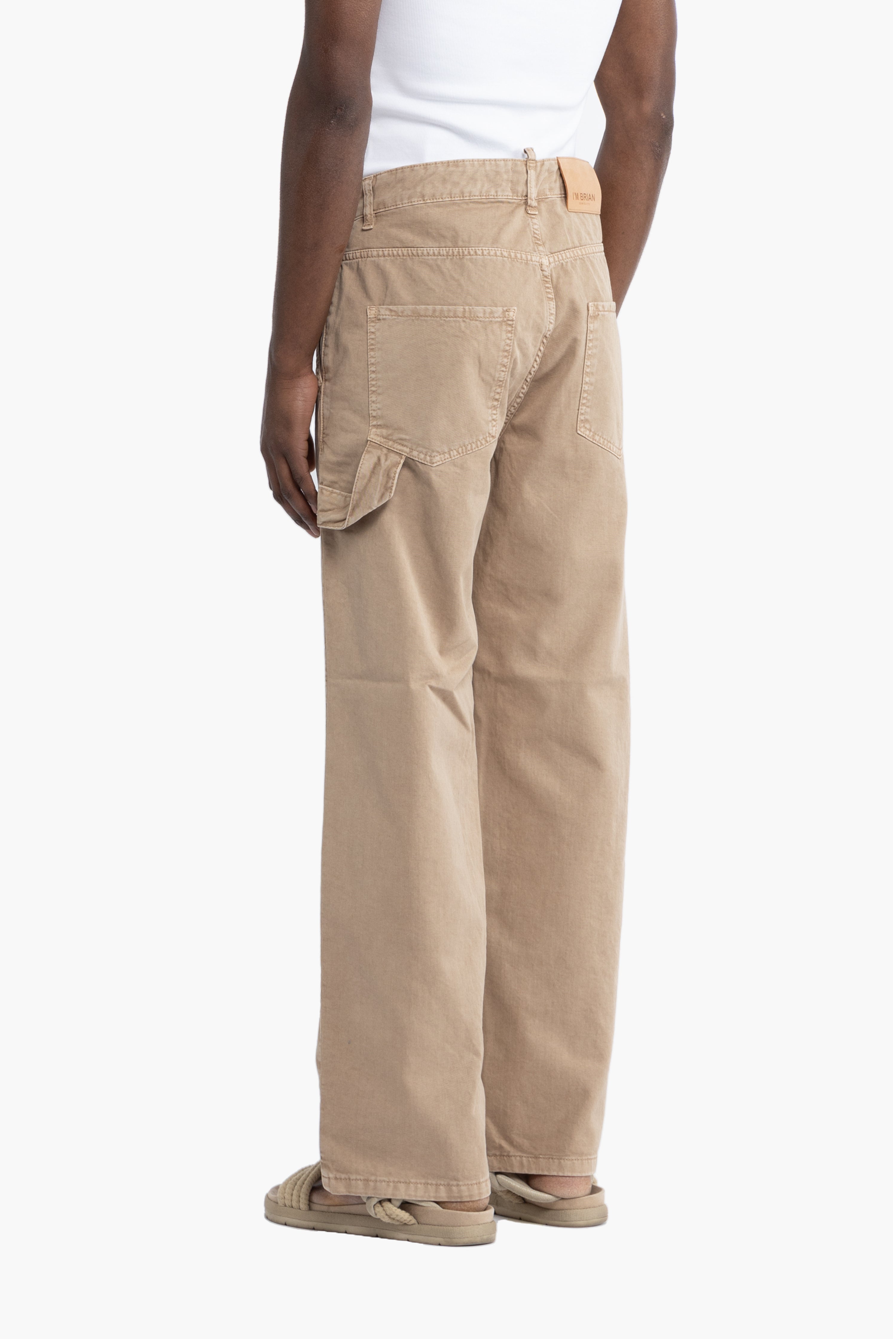 Jeans carpenter gamba ampia - Beige