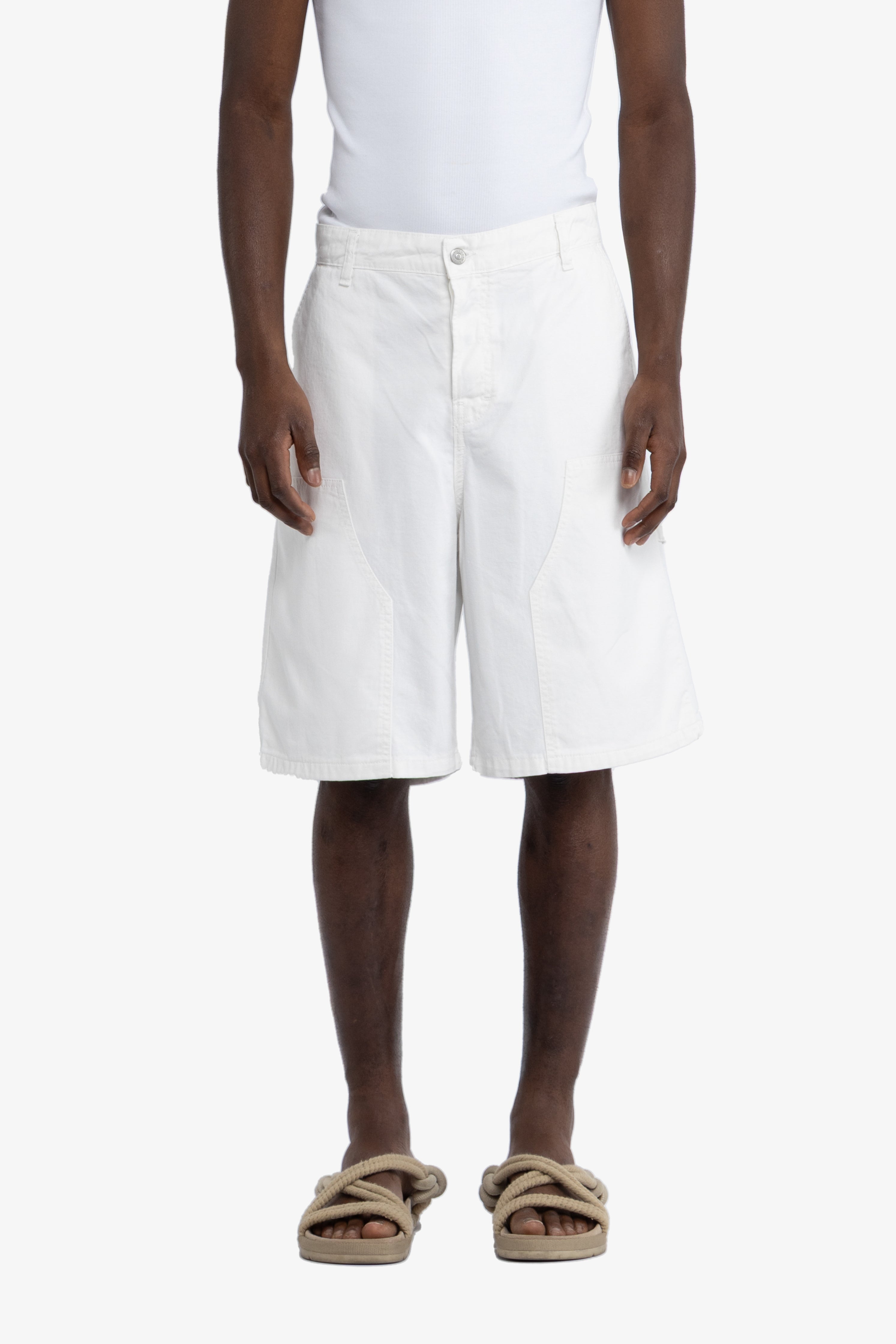 Bermuda carpenter in cotone - Panna