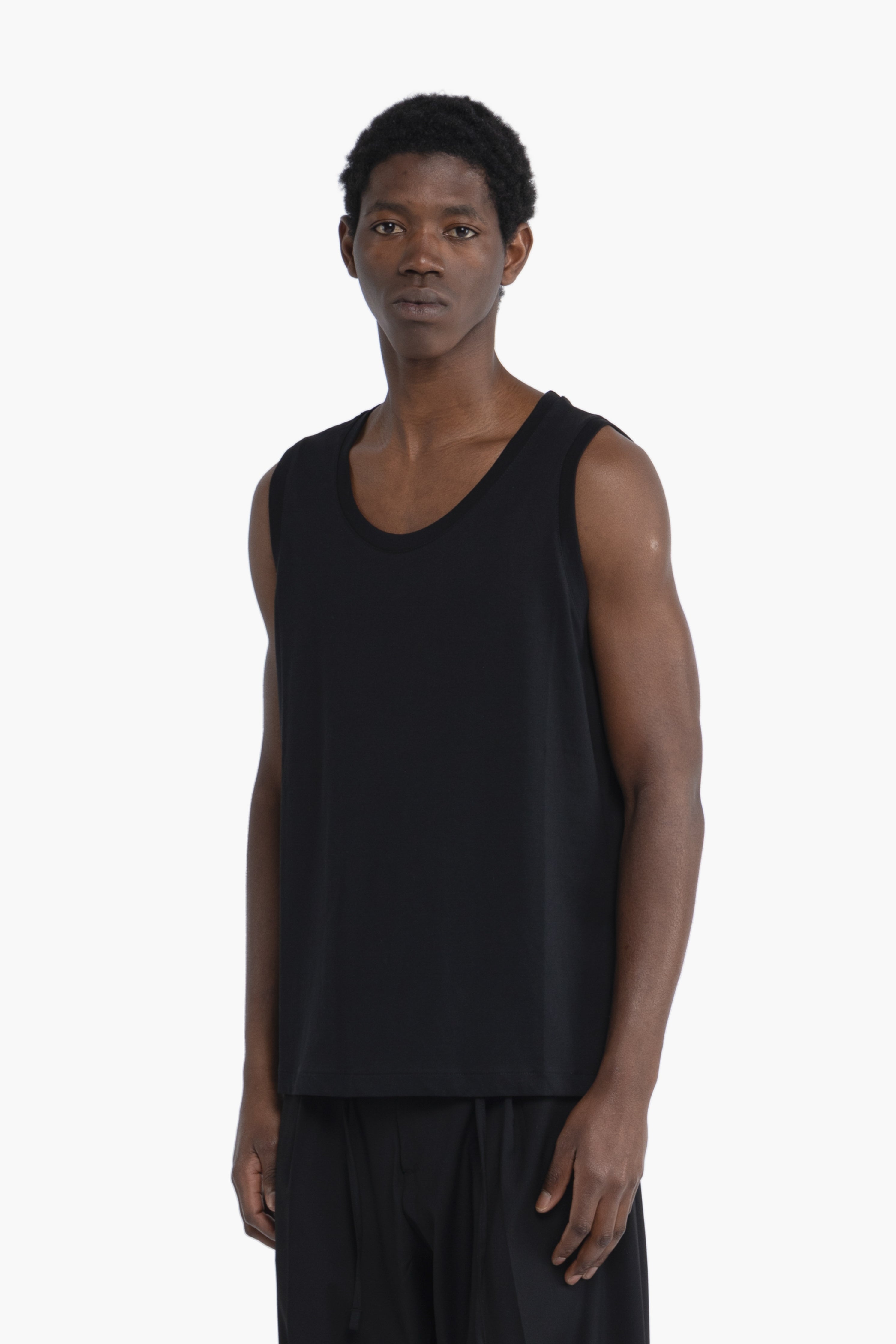 Canotta ampia in cotone- Nero