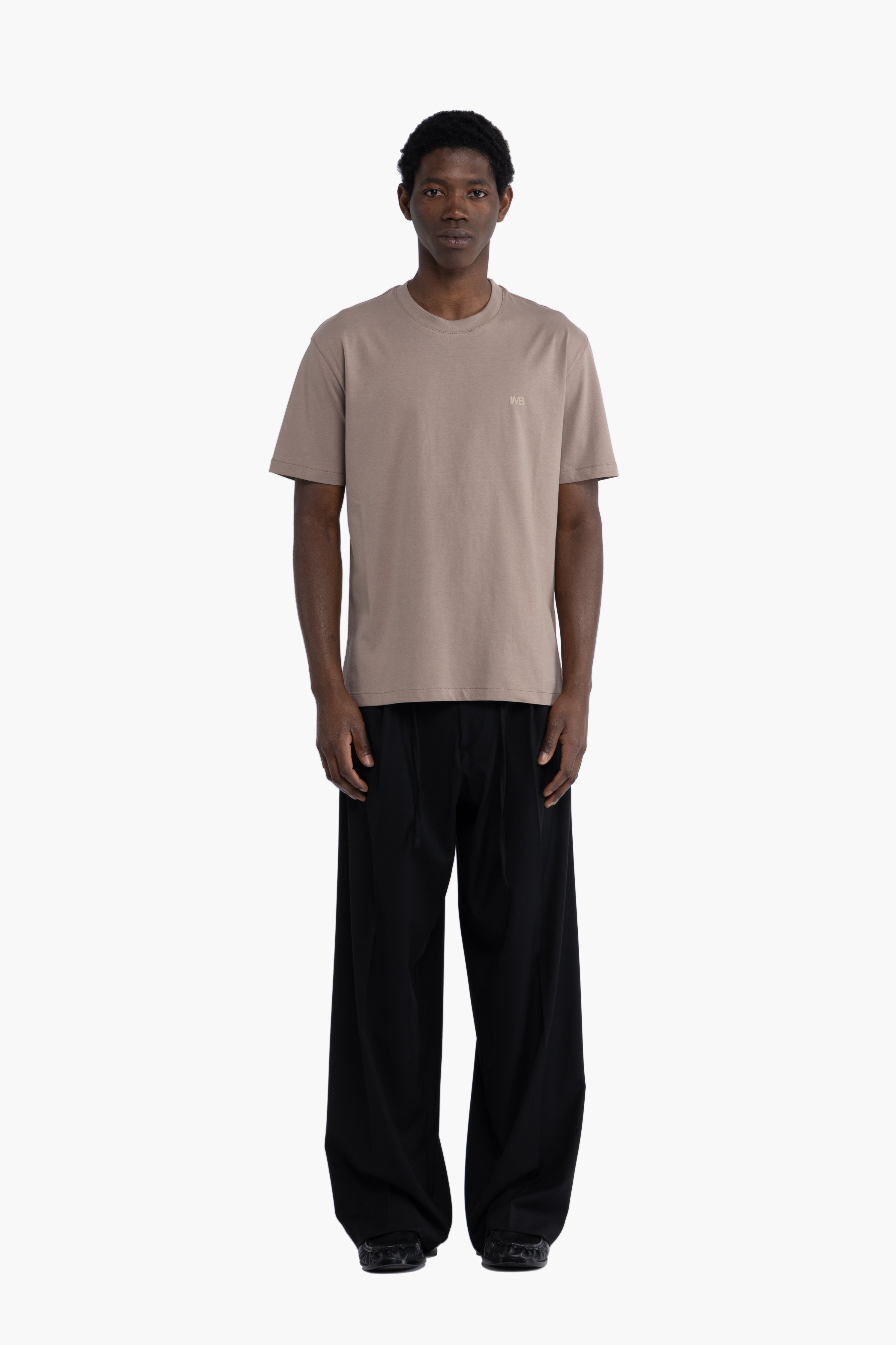 T-shirt logo in cotone - Taupe