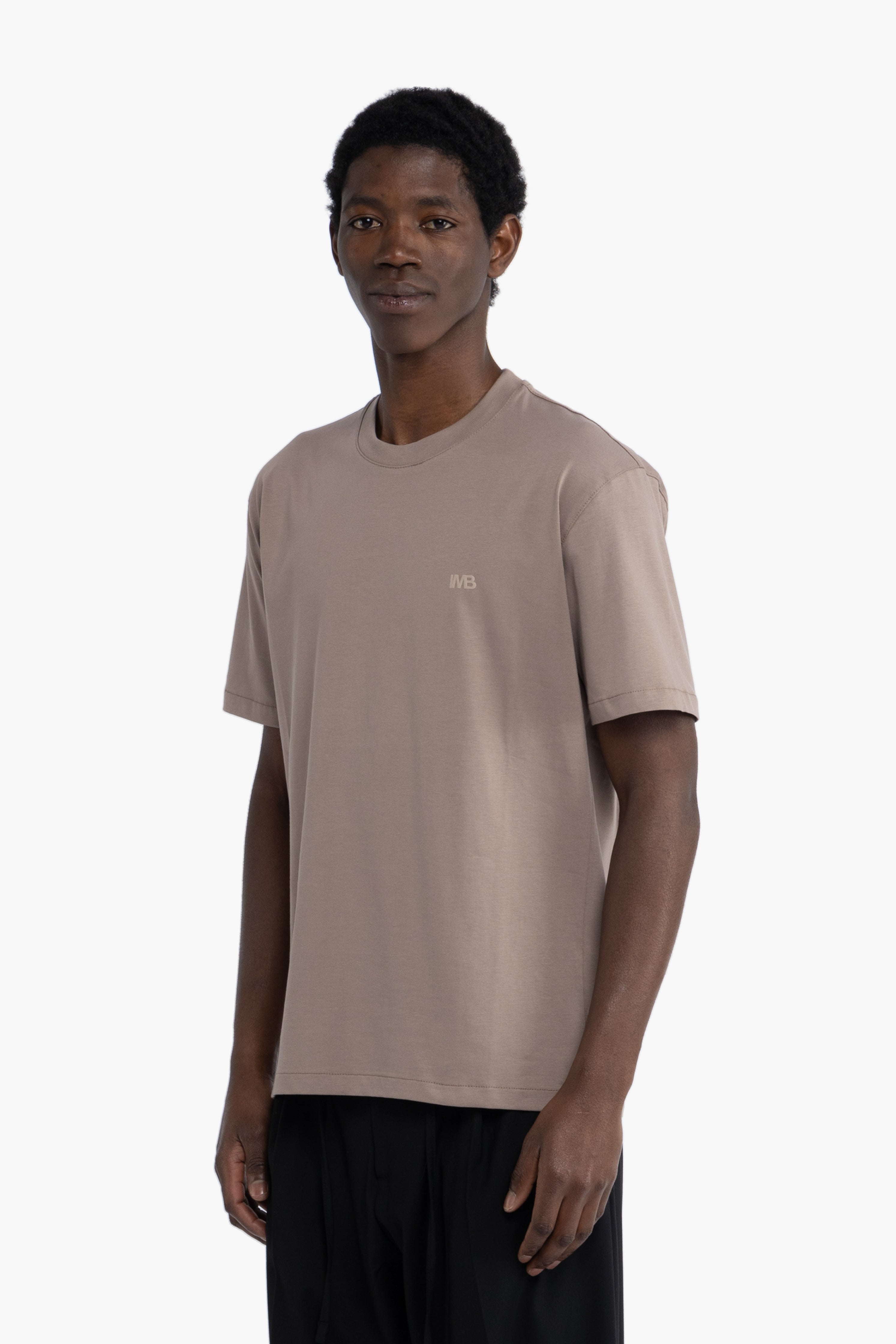 T-shirt logo in cotone - Taupe