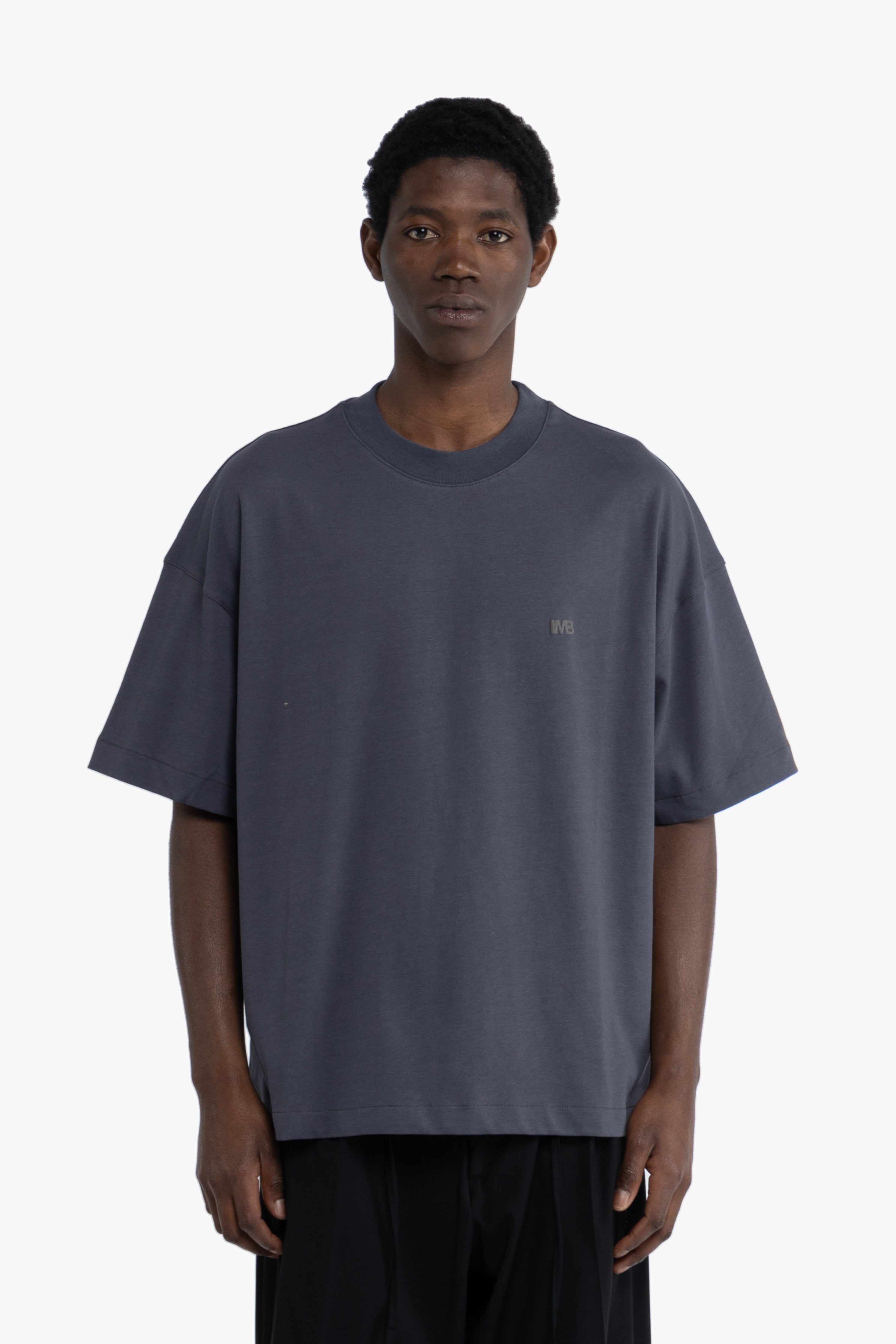 T-shirt oversize logo - Piombo