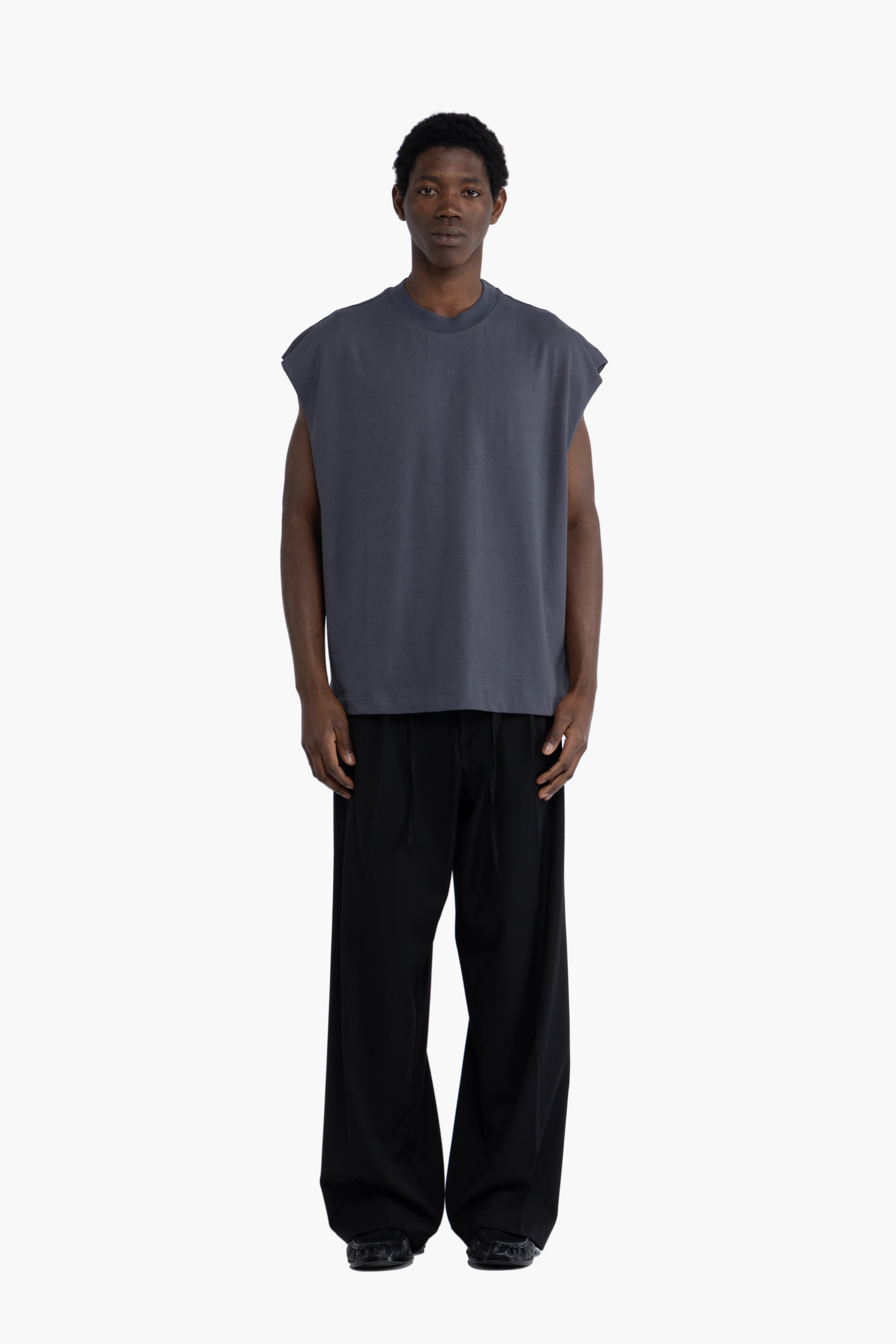 Canotta smanicata oversize - Piombo