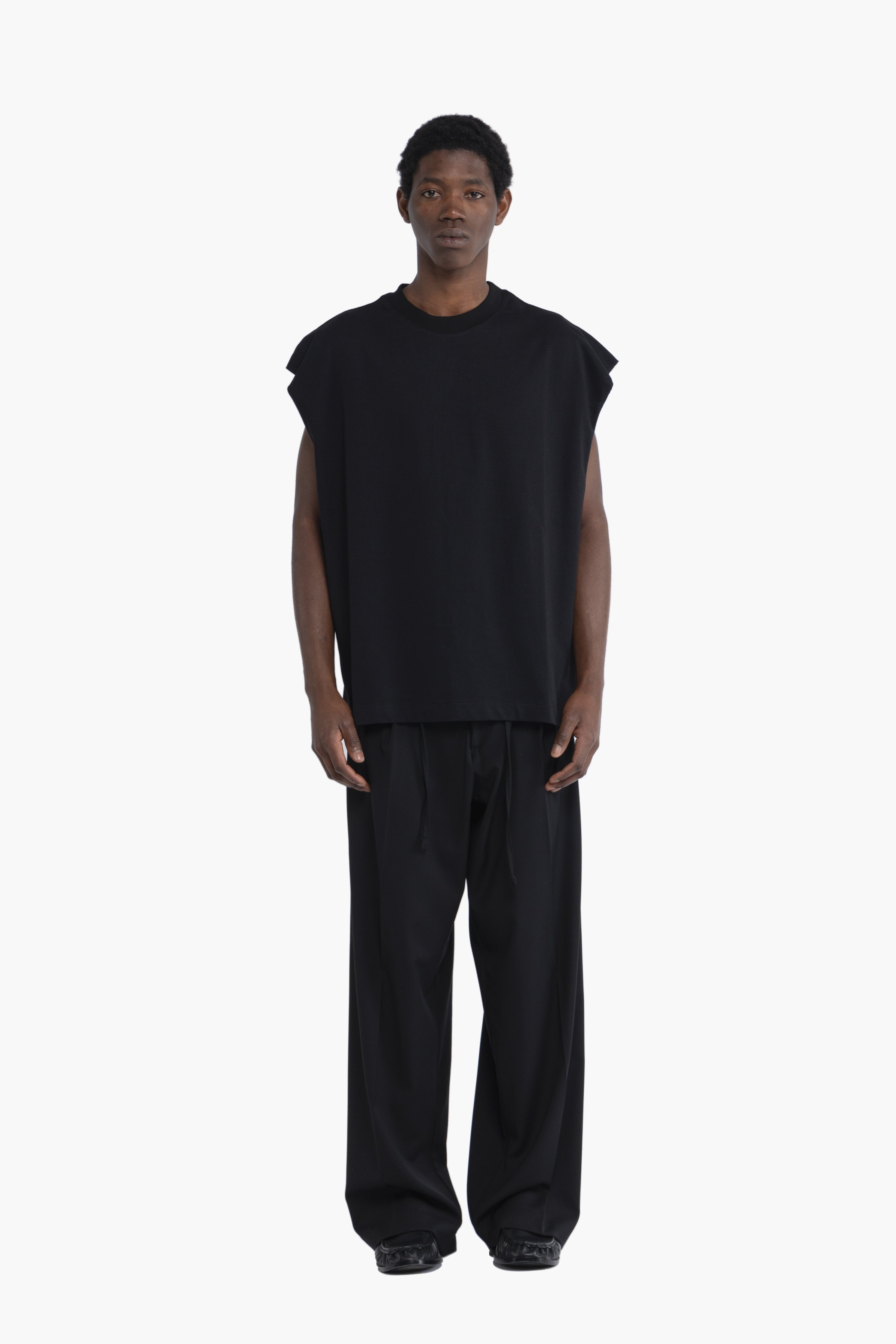 Canotta smanicata oversize - Nero