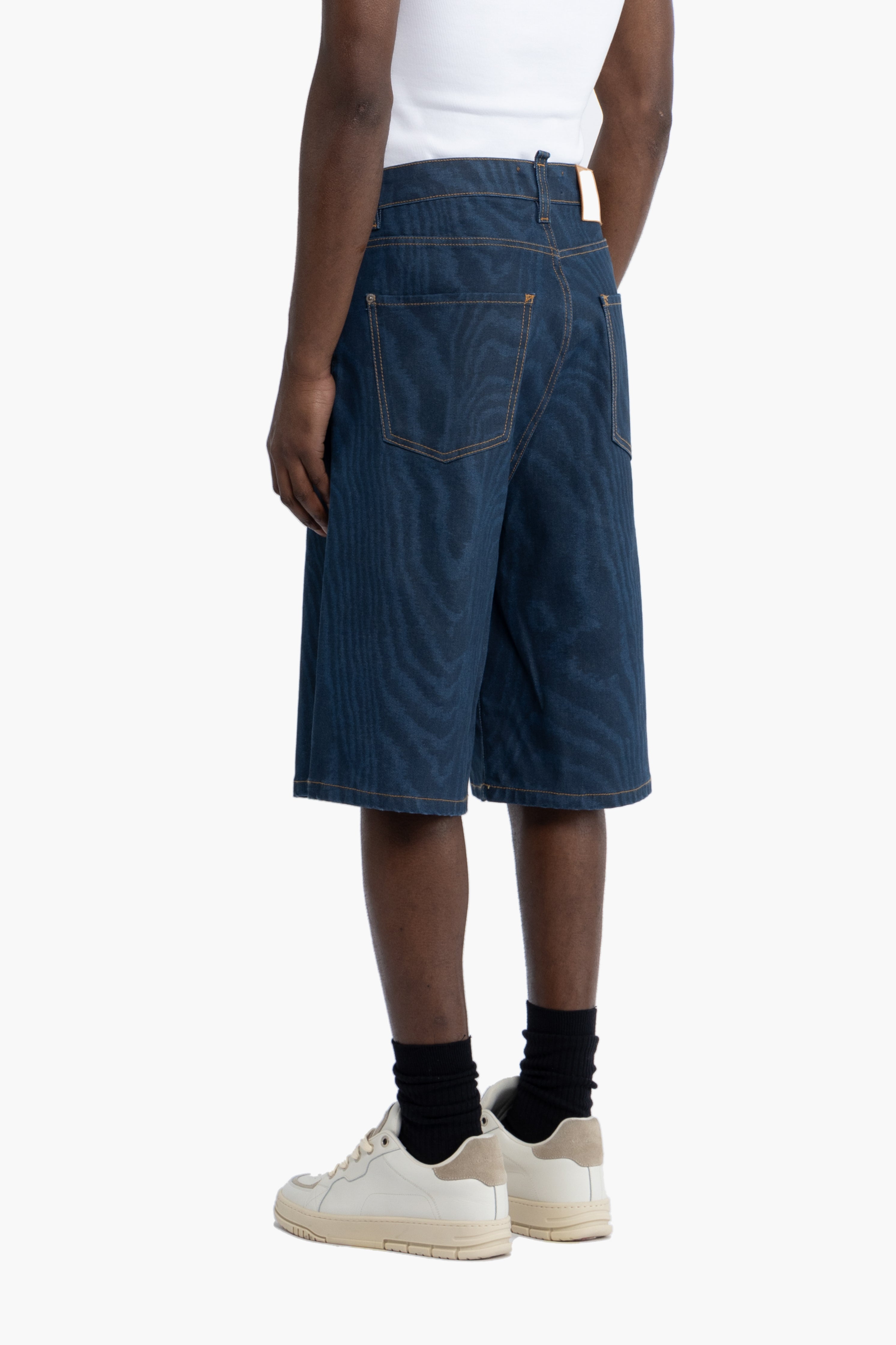Bermuda in cotone denim stampato