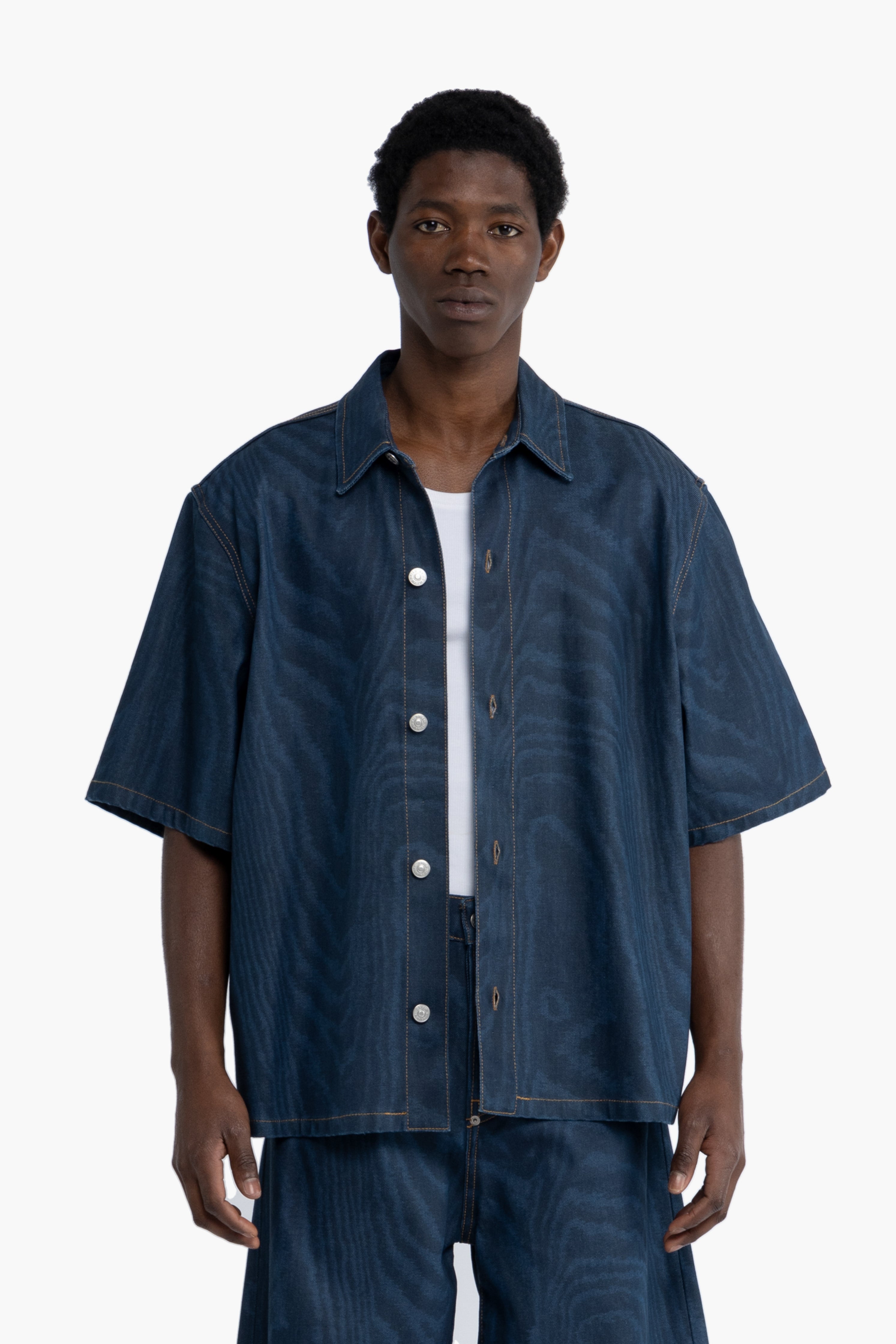 Camicia in denim stampato