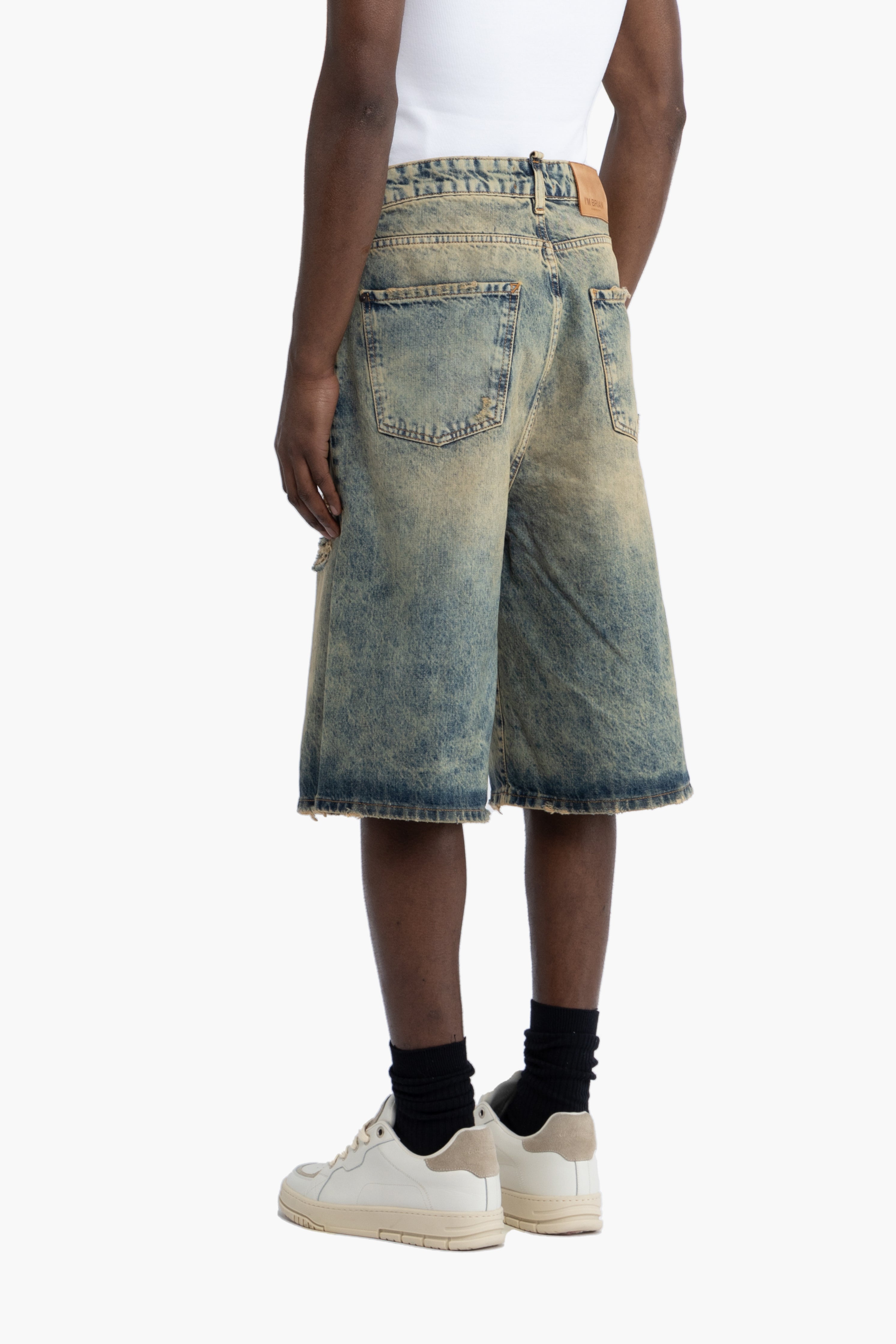 Bermuda denim effetto slavato