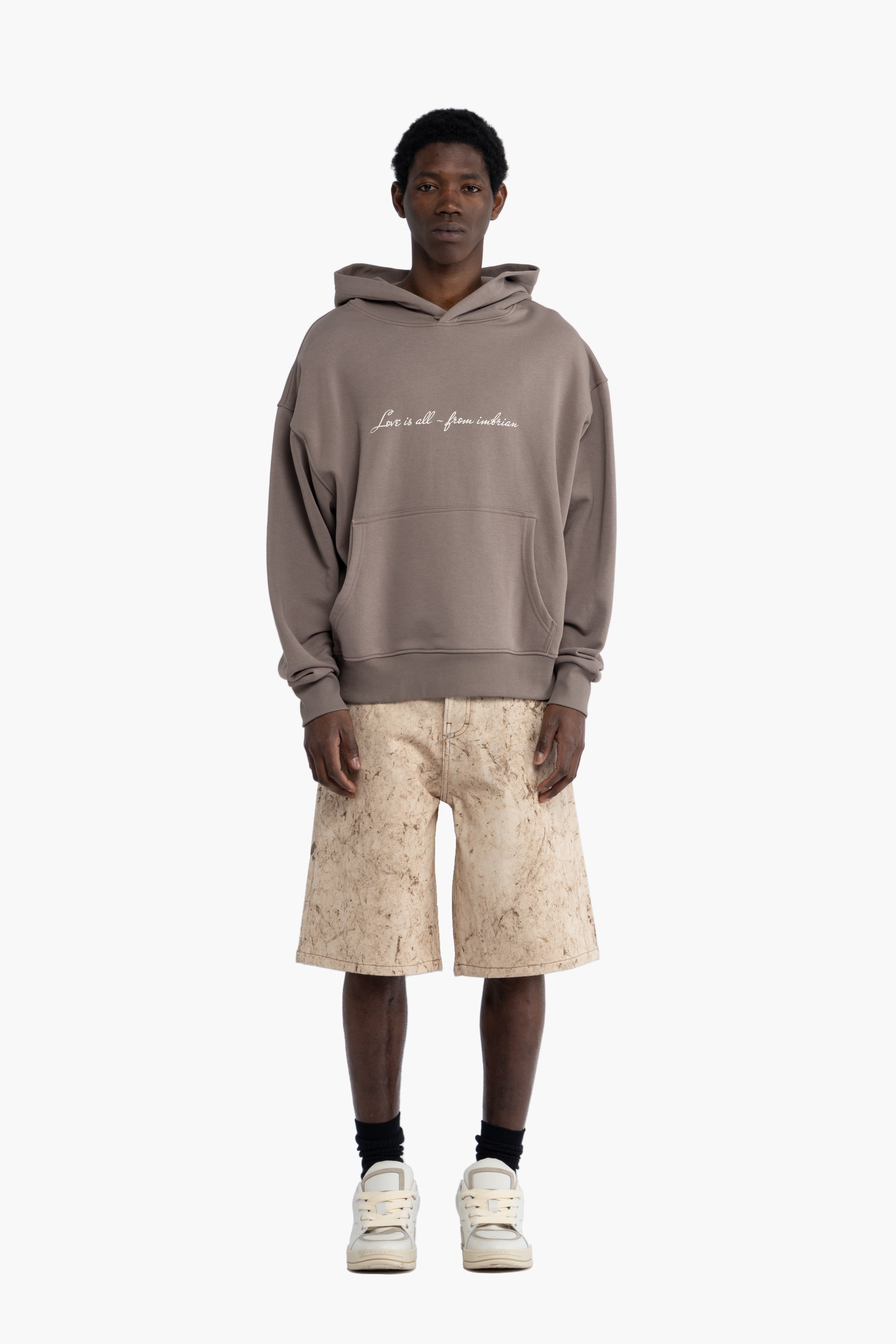 Felpa oversize con cappuccio - Taupe
