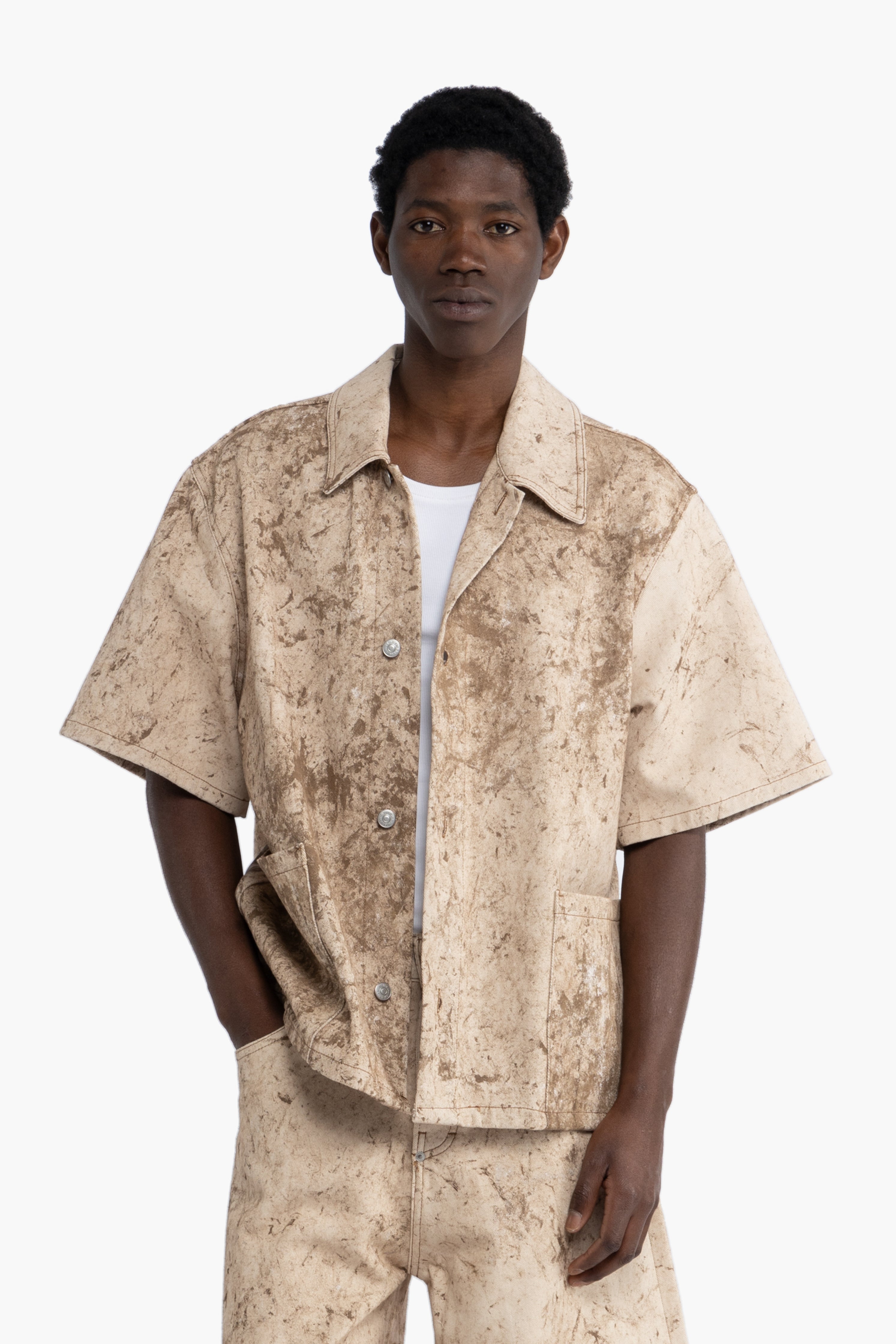 Camicia denim effetto vissuto