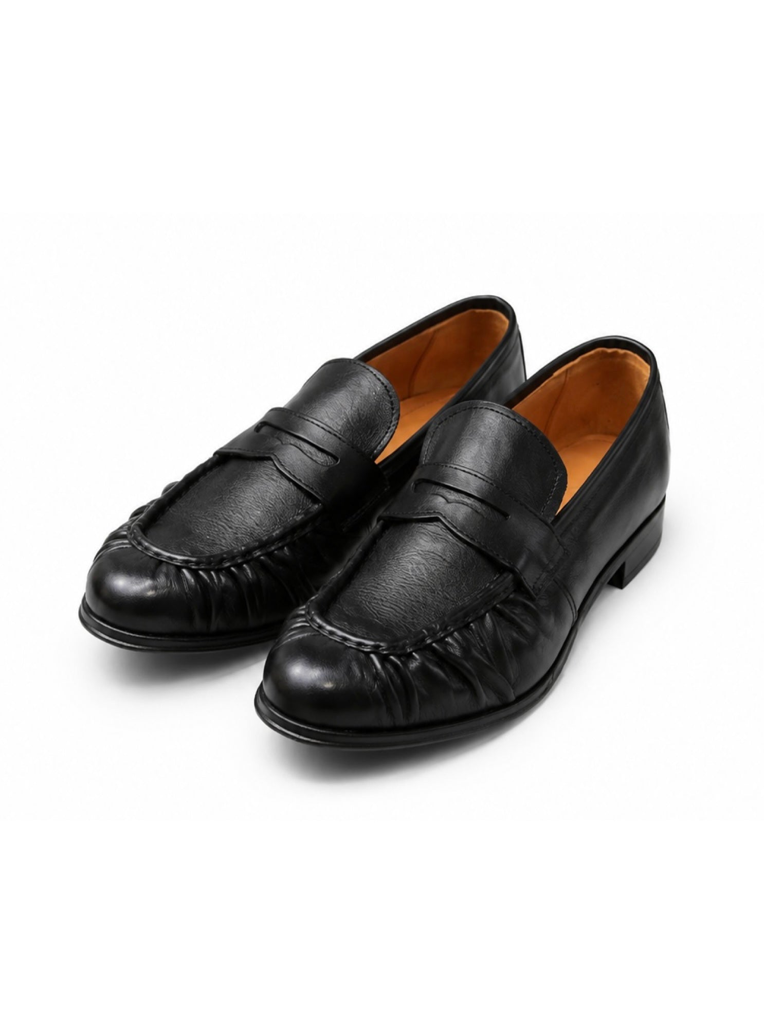 Leather Loafers with Strap - Black