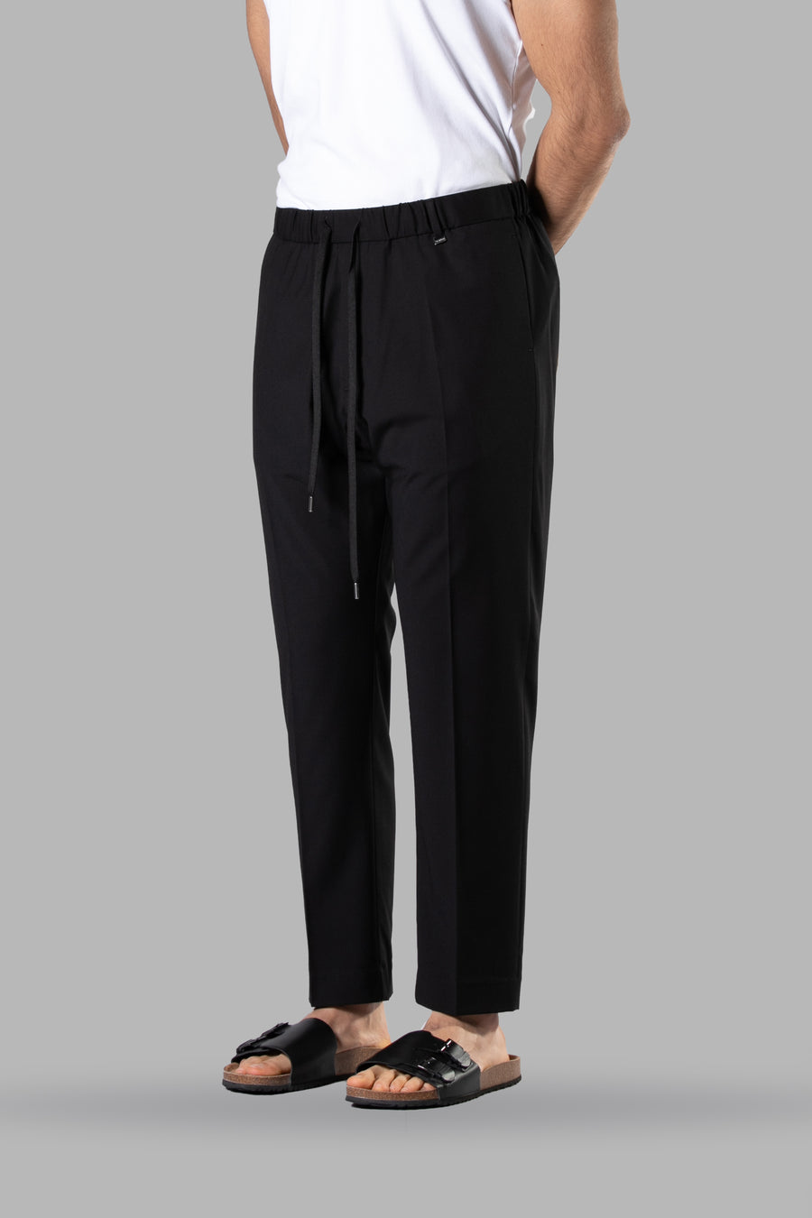 Pantalone con elastico regular fit - Nero