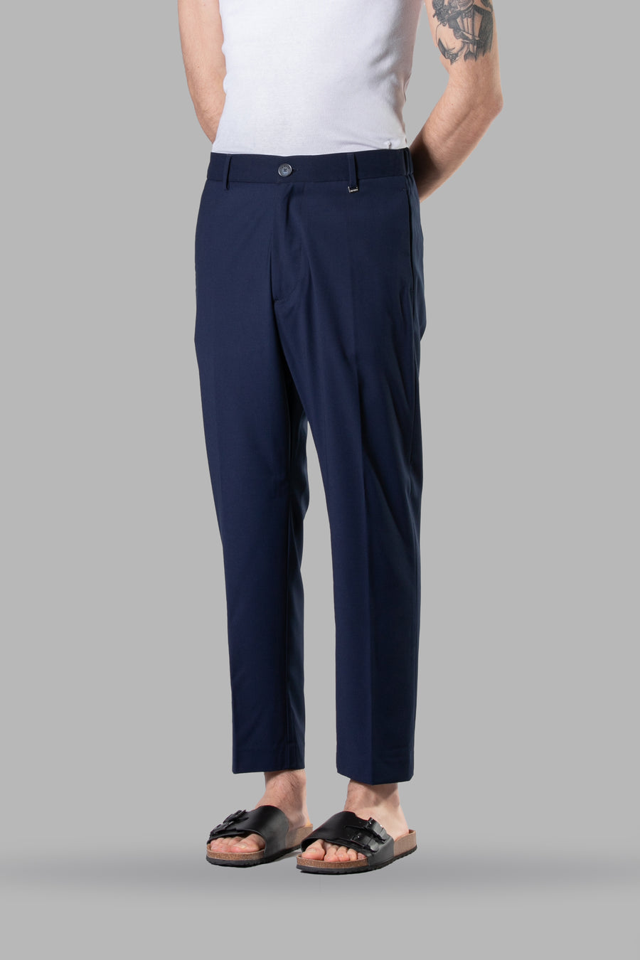 Pantalone con elastico retro regular fit - Blu