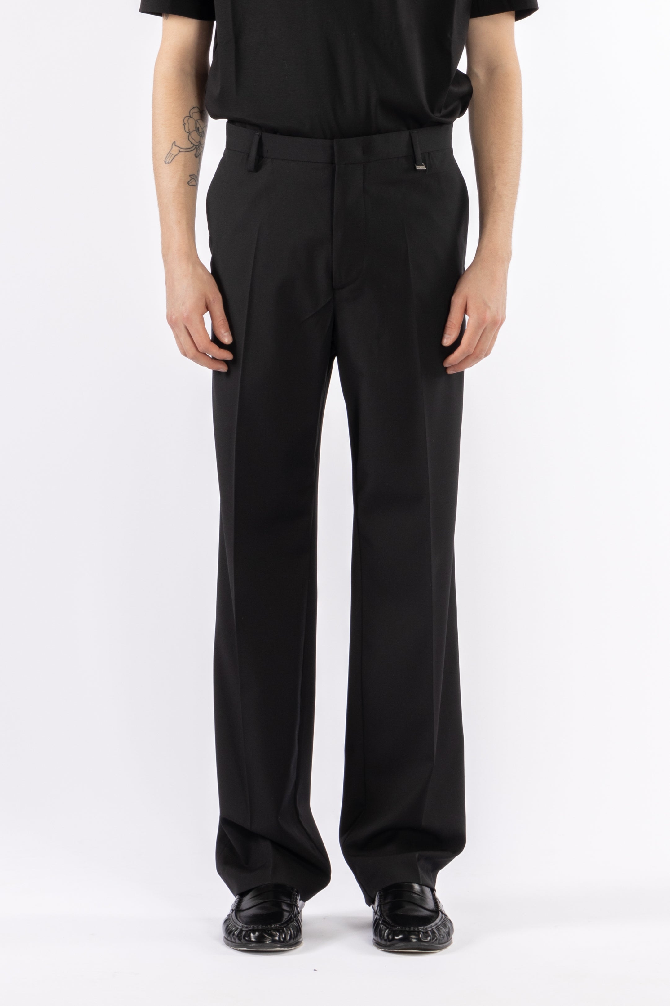 Pantalone da abito misto lana - Nero