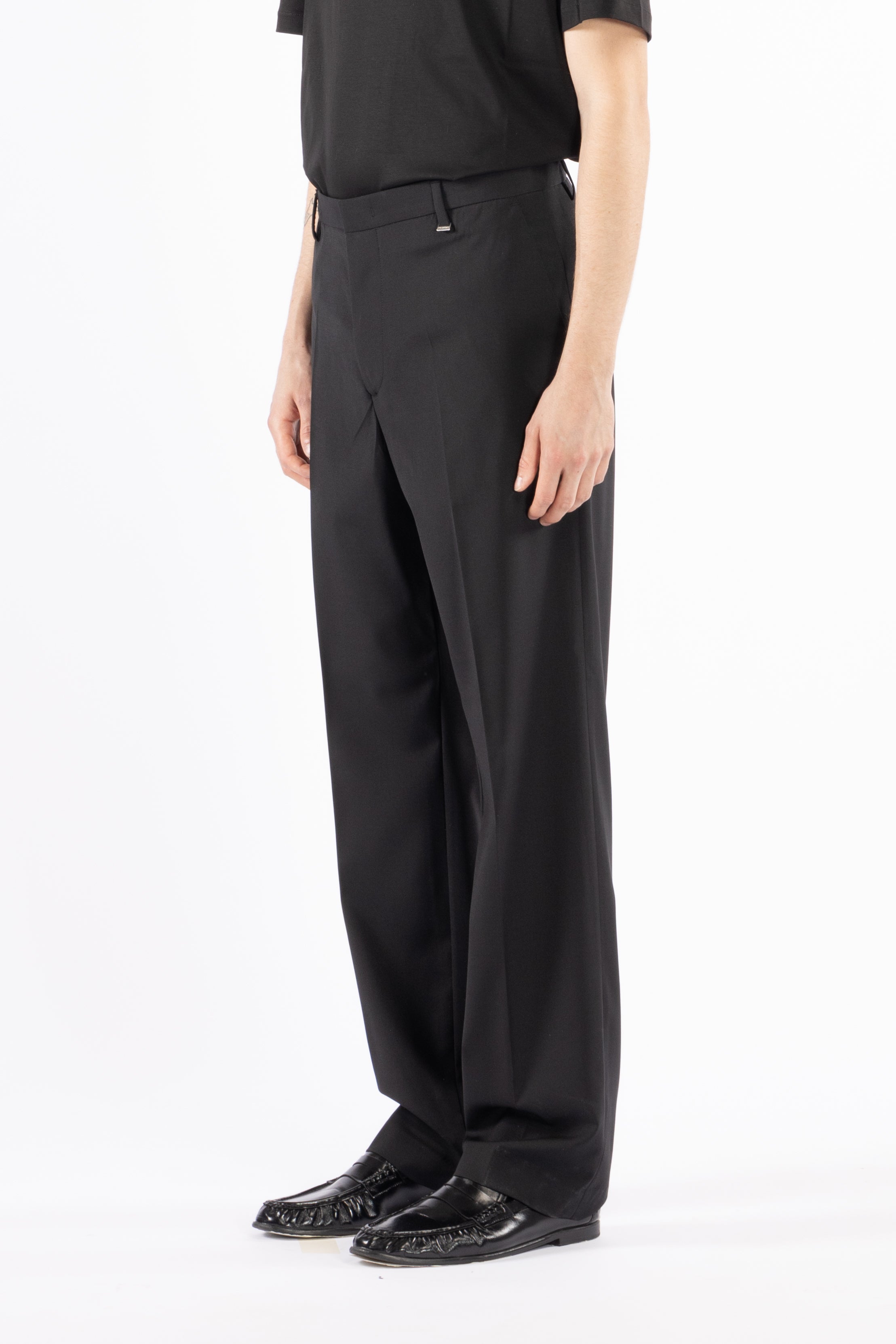 Pantalone da abito misto lana - Nero