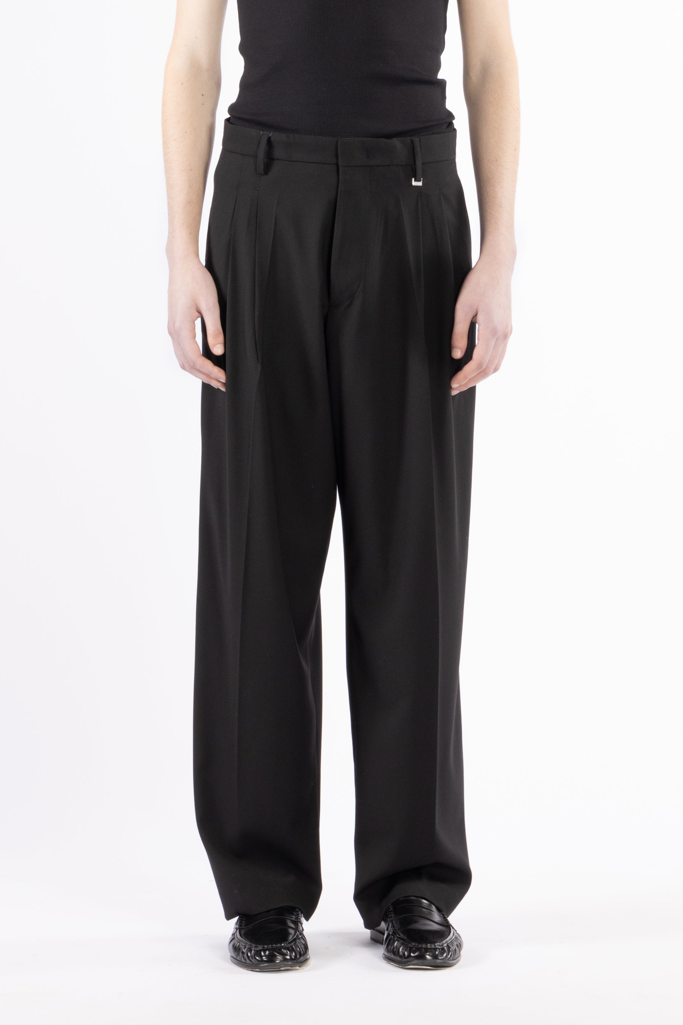 Pantalone da abito misto lana - Nero