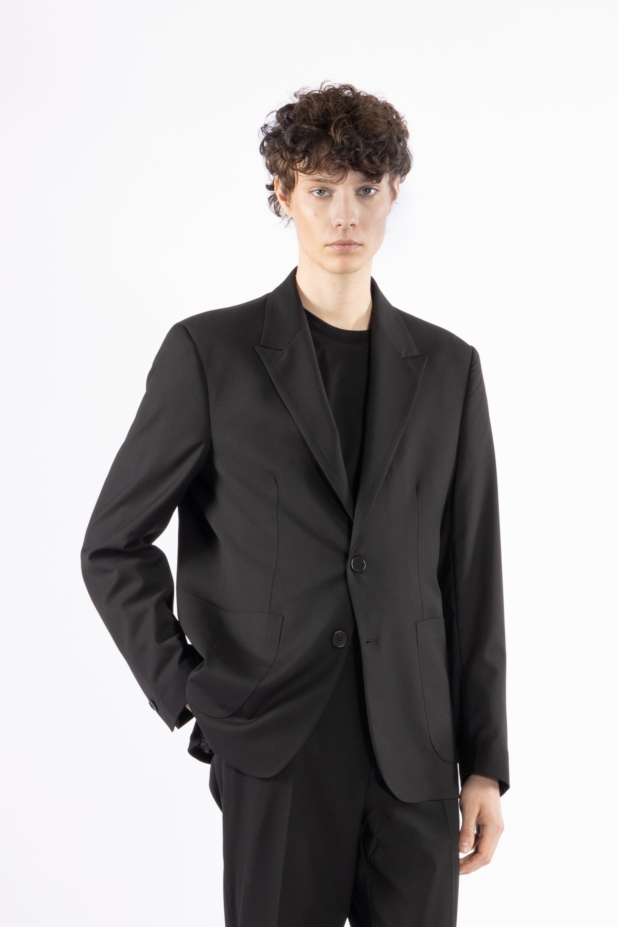 Giacca da abito tasca a toppe - Nero