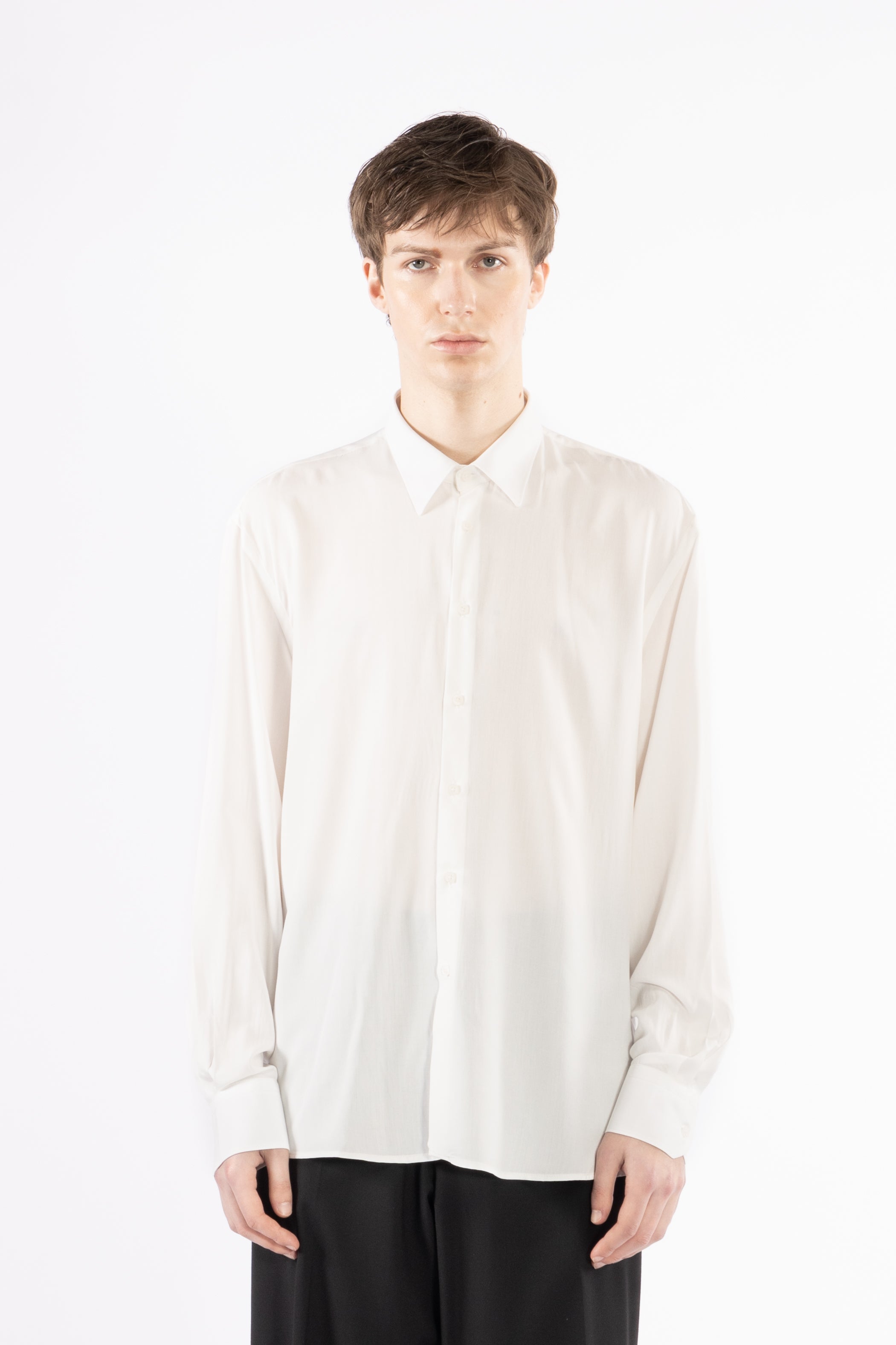 Camicia morbida in viscosa - Bianco