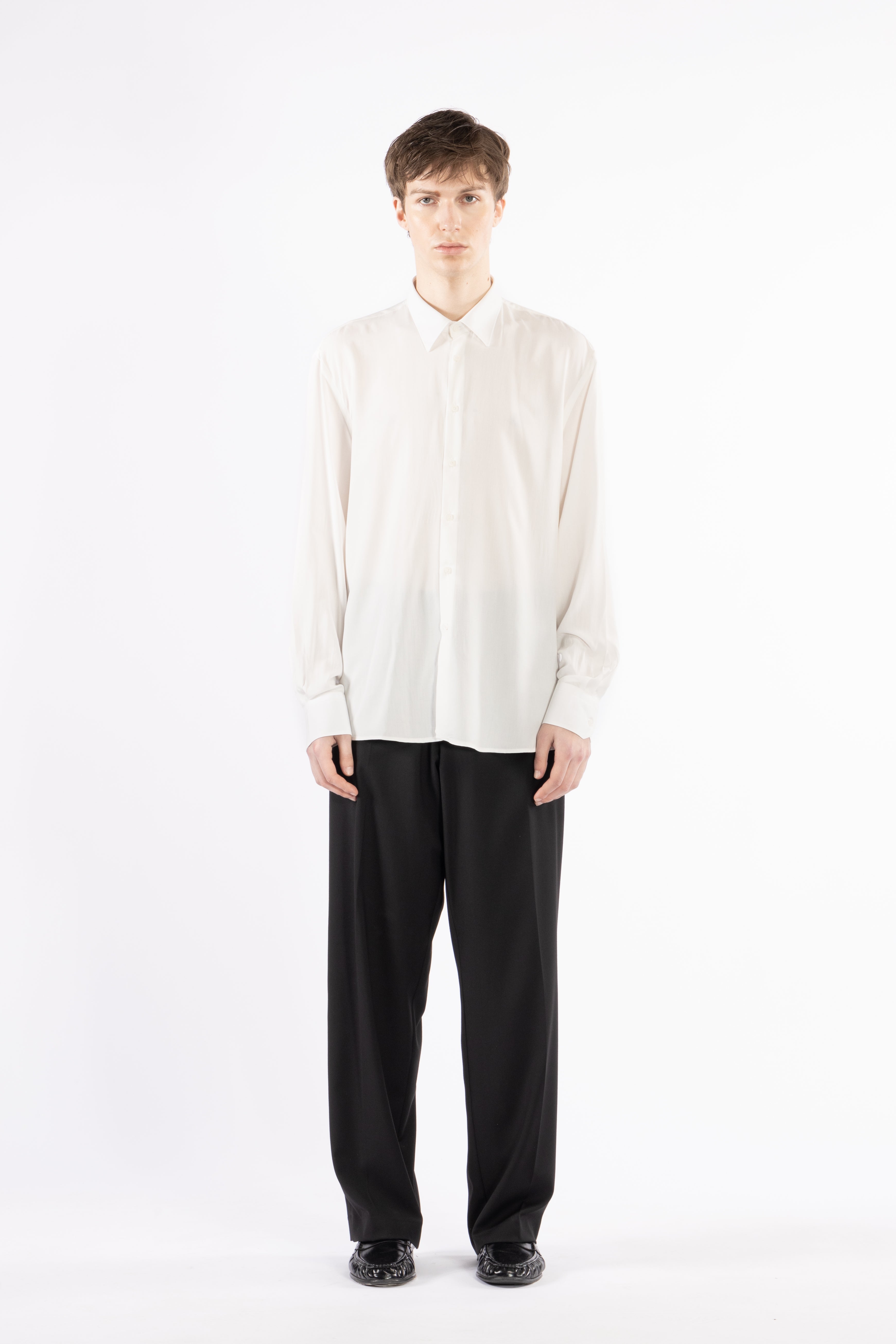 Camicia morbida in viscosa - Bianco